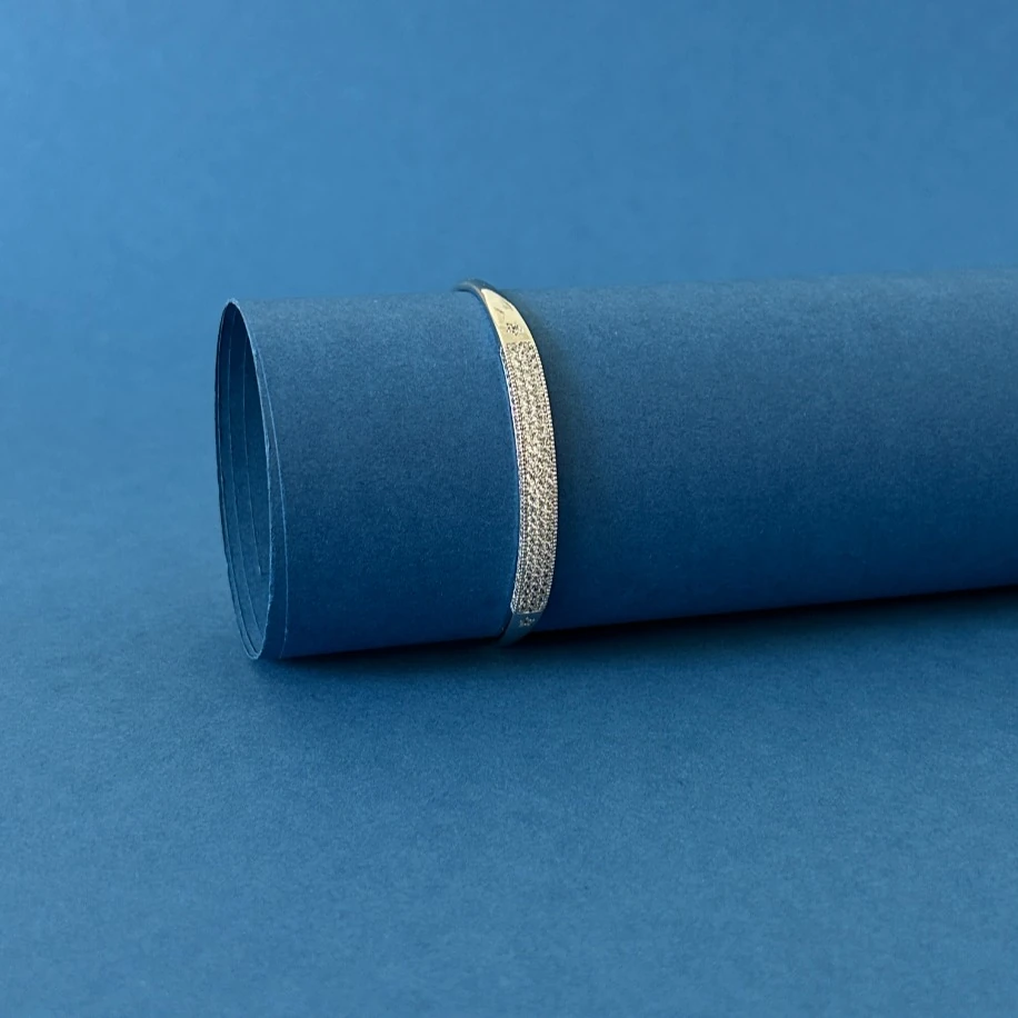 Zirkon Taşlı Gümüş Kelepçe Bileklik