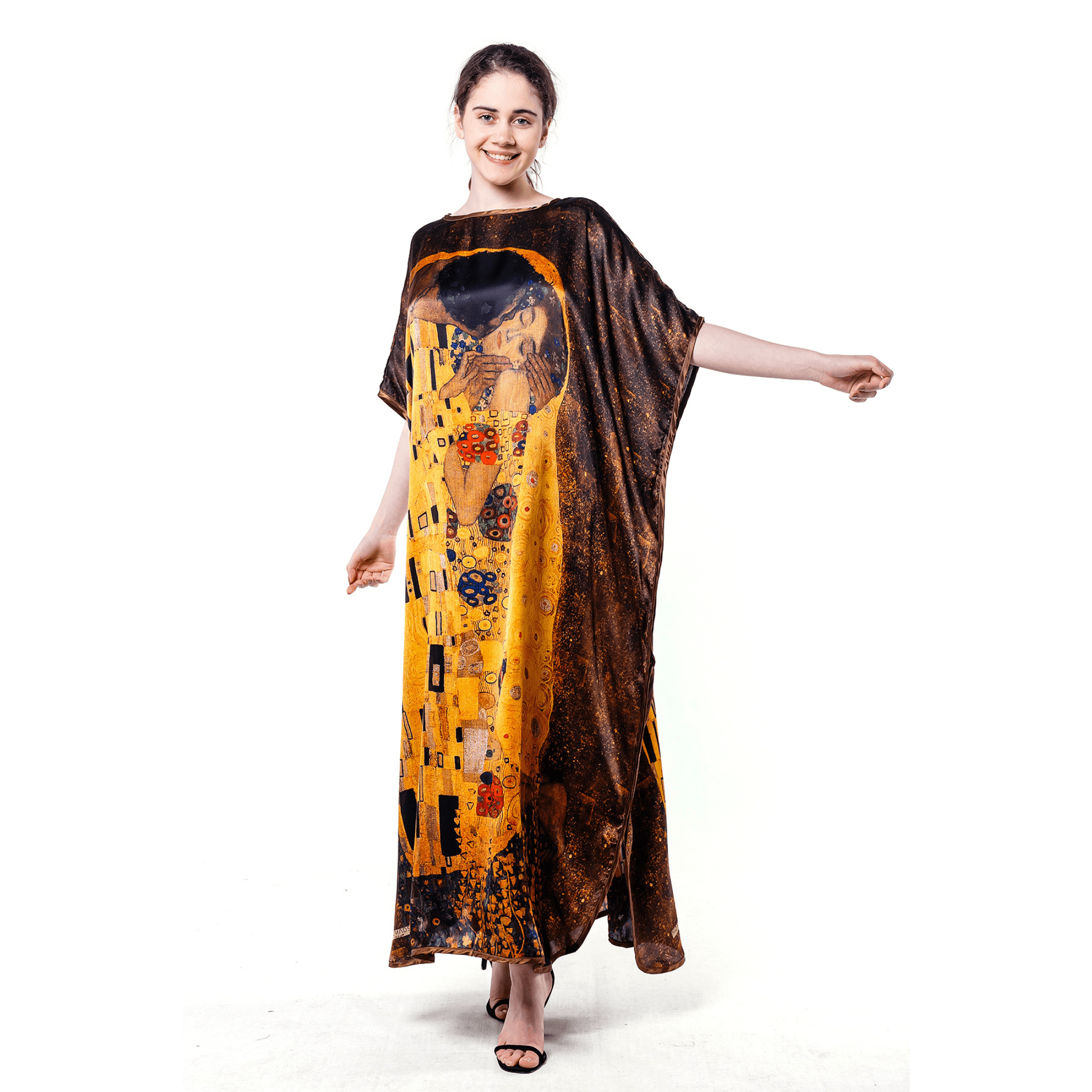 Pure Silk Full Lenght Dress | Gustav Klimt The Kiss