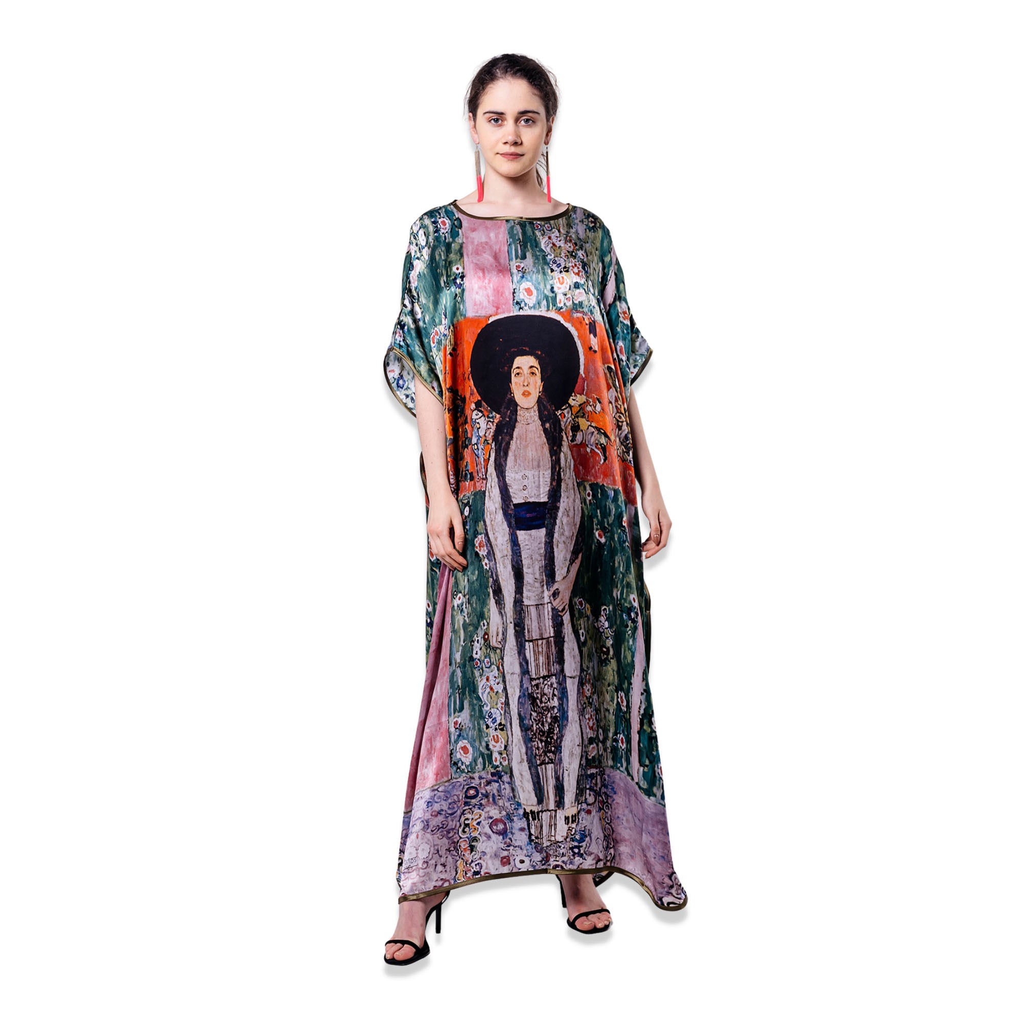 Pure Silk Long Dress | Gustav Klimt Adele Bloch Bauer | Nomads Felt