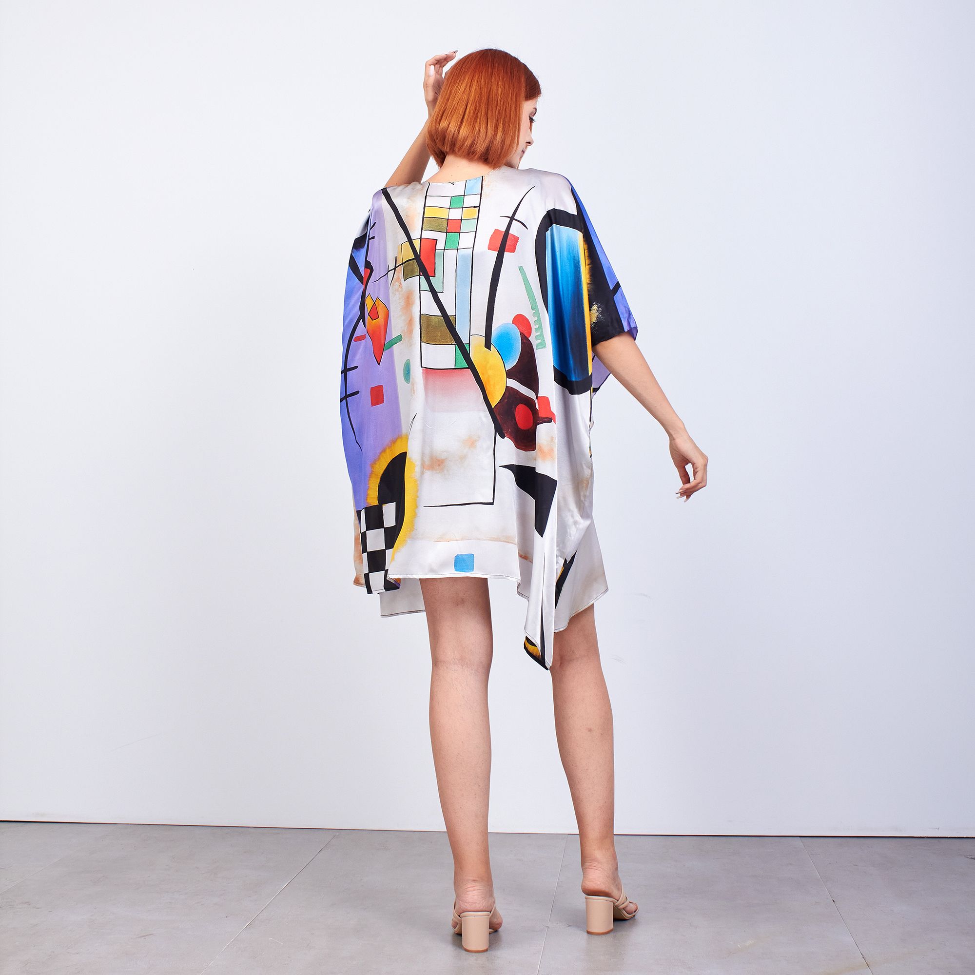 100% Silk Short Kimono Pareo | Kandinsky Collective | Nomads Felt