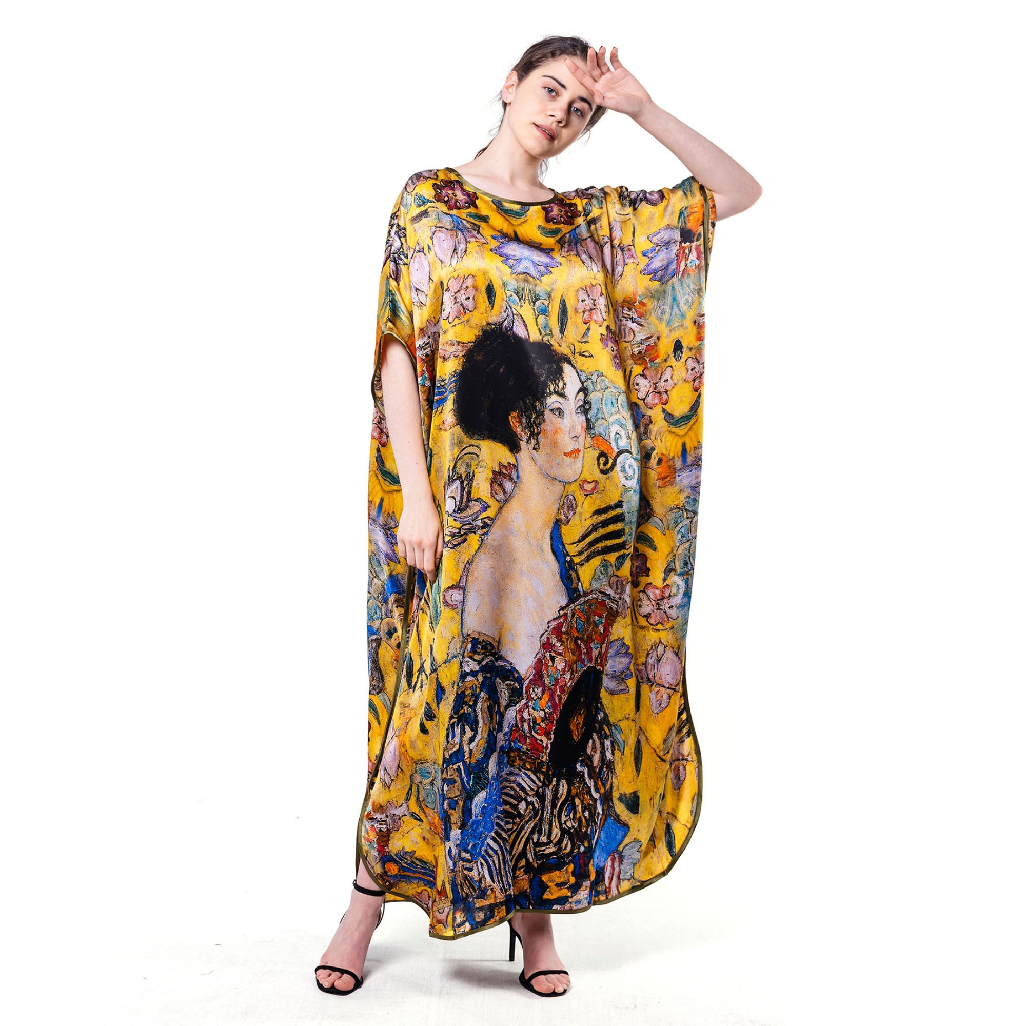 ألبسه حرير ١٠٠٪؜ طويل | Gustav Klimt Lady with Fan