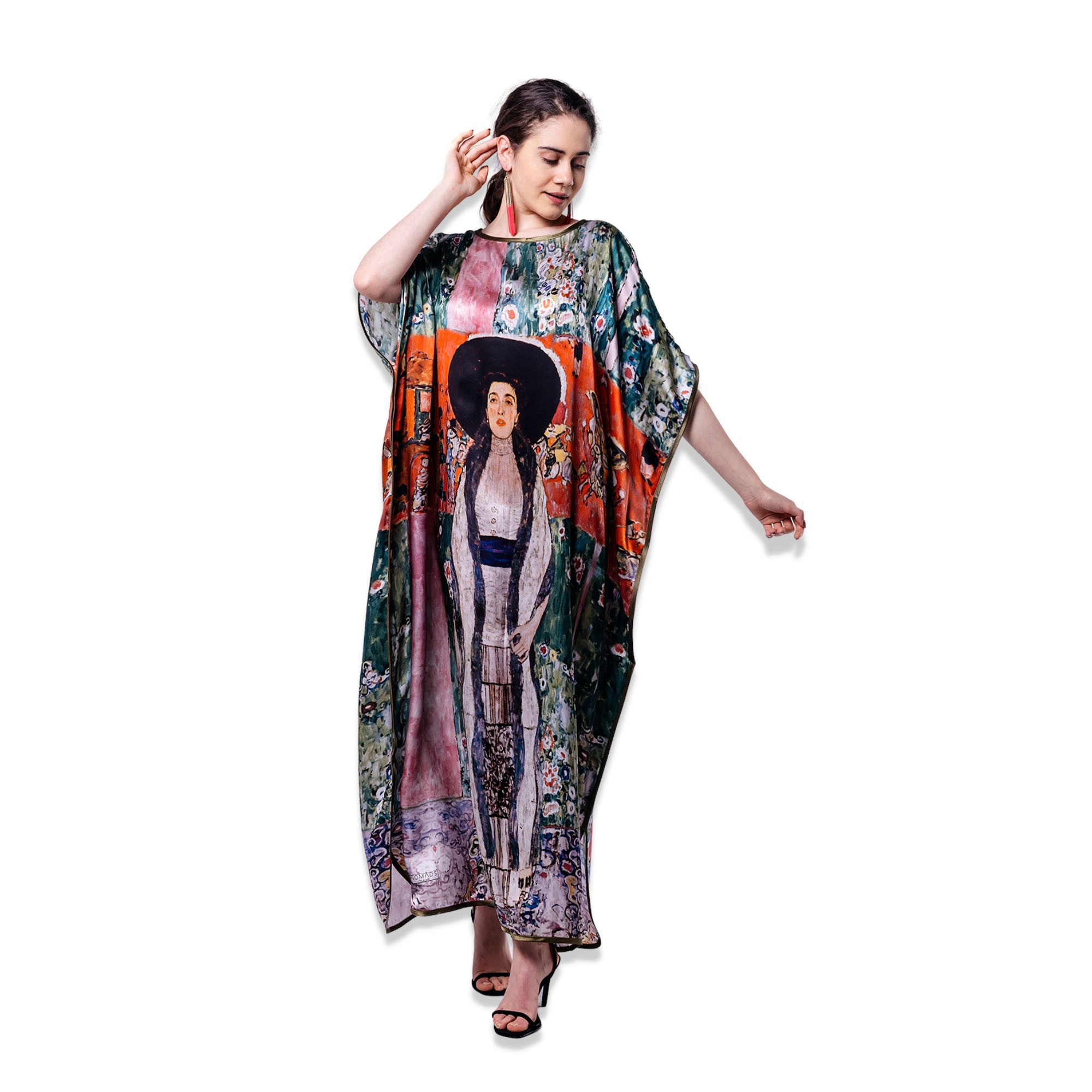 Pure Silk Long Dress | Gustav Klimt Adele Bloch Bauer | Nomads Felt