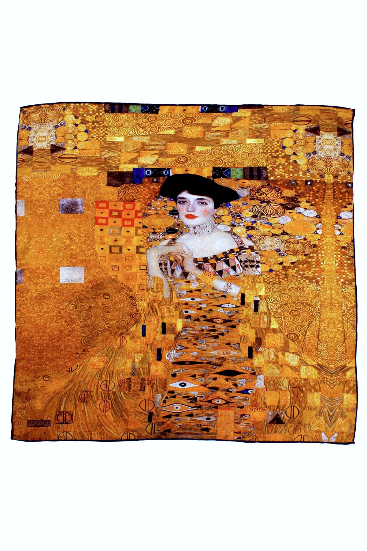 %100 Silk Bandana Scarf | 55x55 cm | Gustav Klimt Adele Bloch