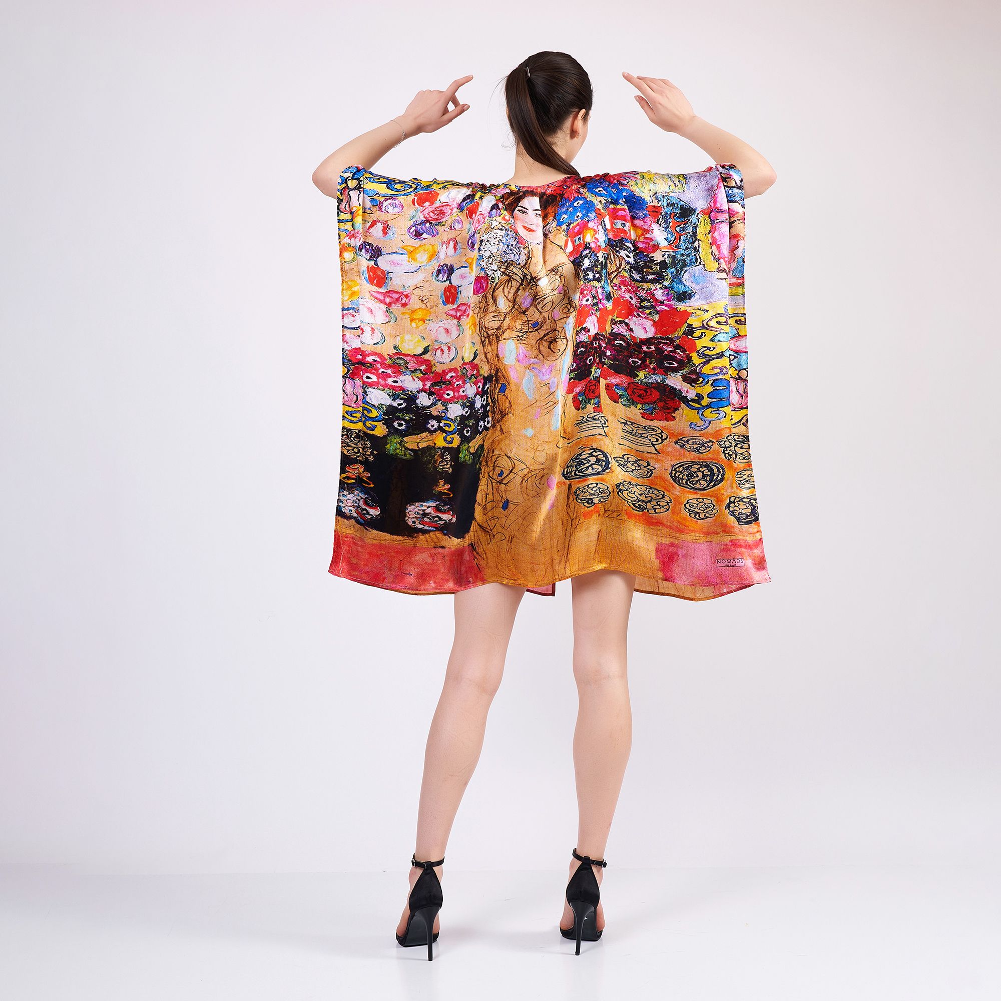 Pure Silk Short Kimono Kaftan | Gustav Klimt Maria Munk