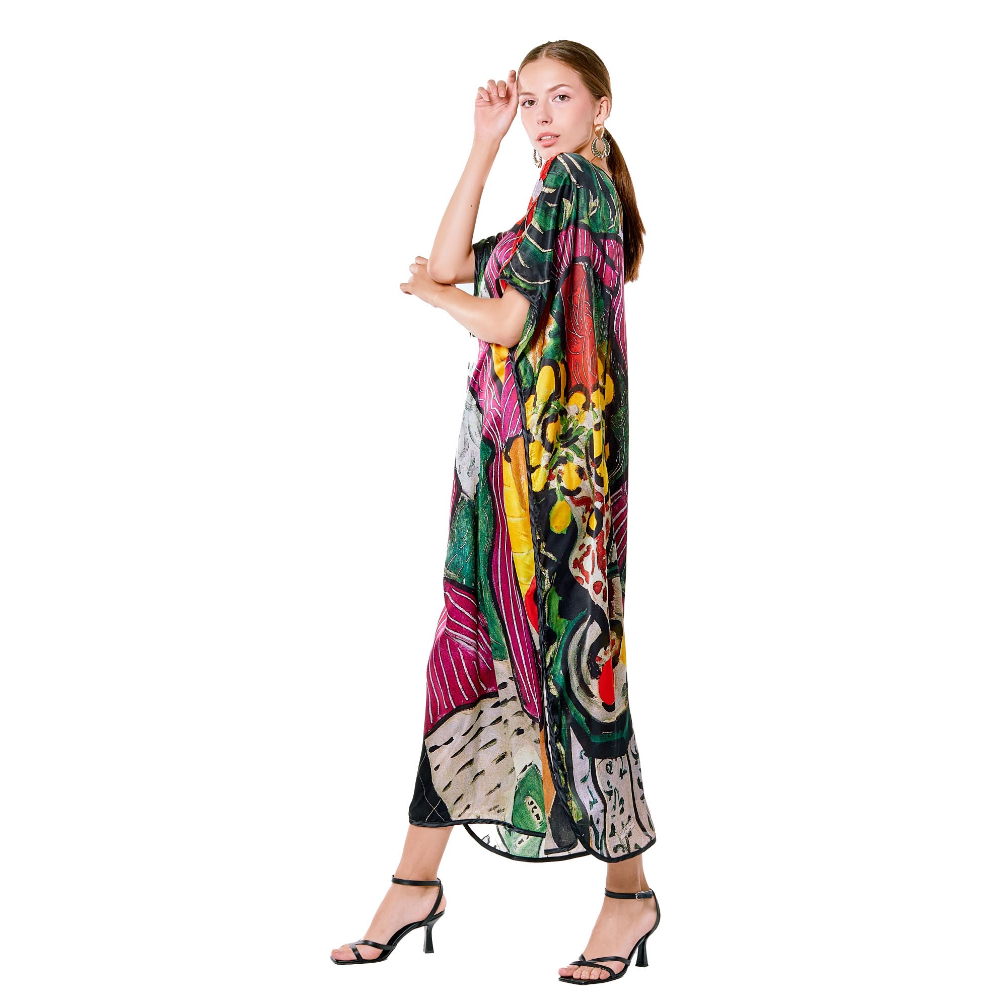 Silk Long Dress | Henri Matisse Purple and Dress | Nomads Felt