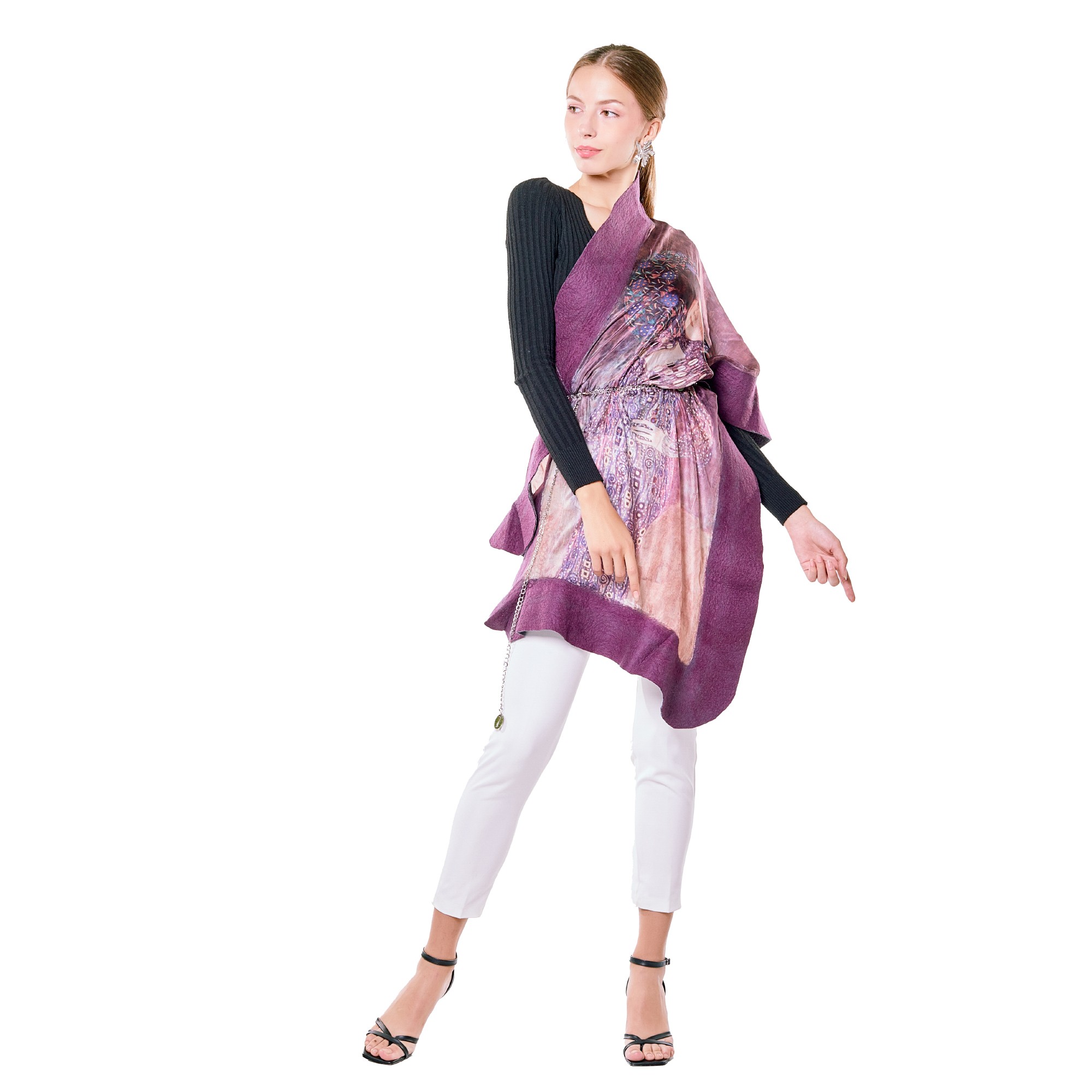 %100 Silk-Felt Shawl | Purple | Gustav Klimt Emilie Floge