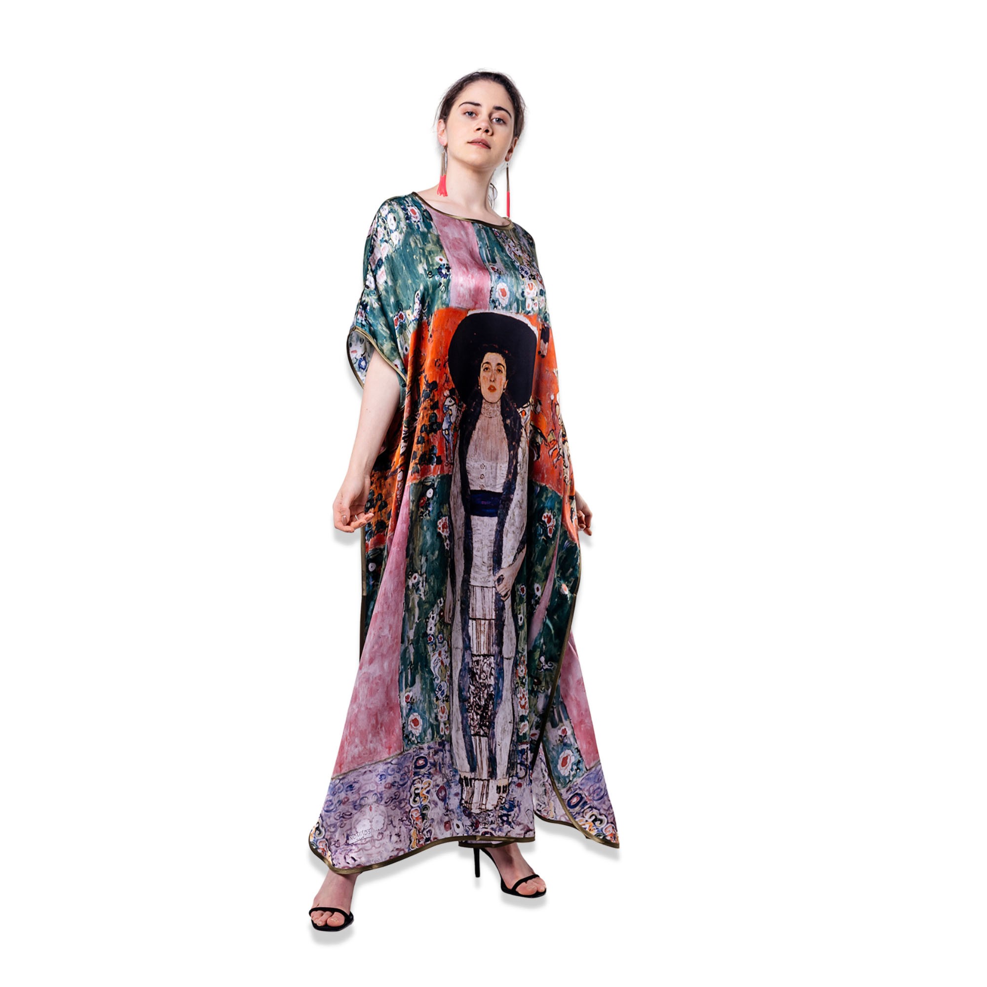 Saf İpek Uzun Elbise | Adele Bloch Bauer | Nomads Felt