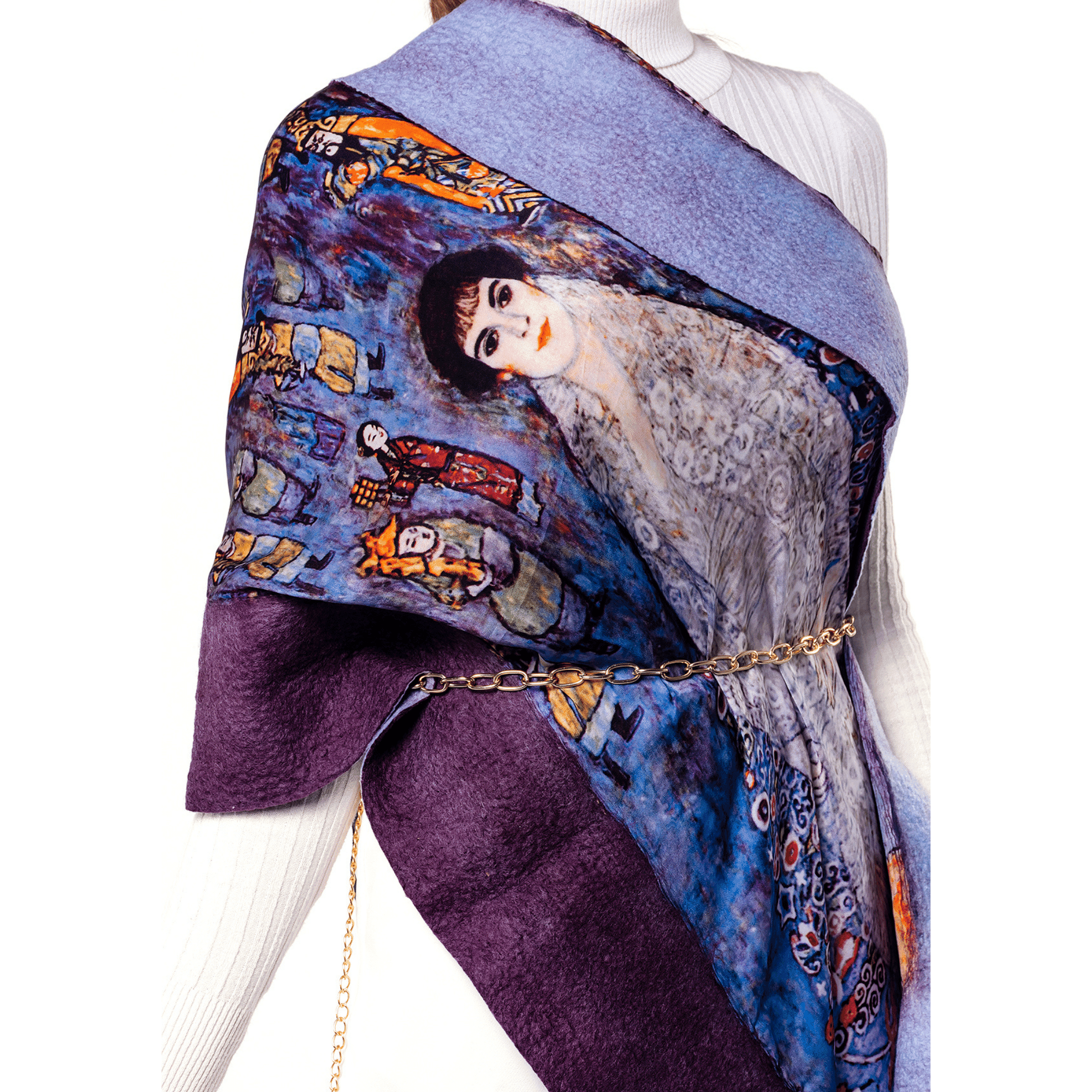 İpek Keçe Şal | Mor Lila Gustav Klimt Barones Elisabeth | | Nomads Felt