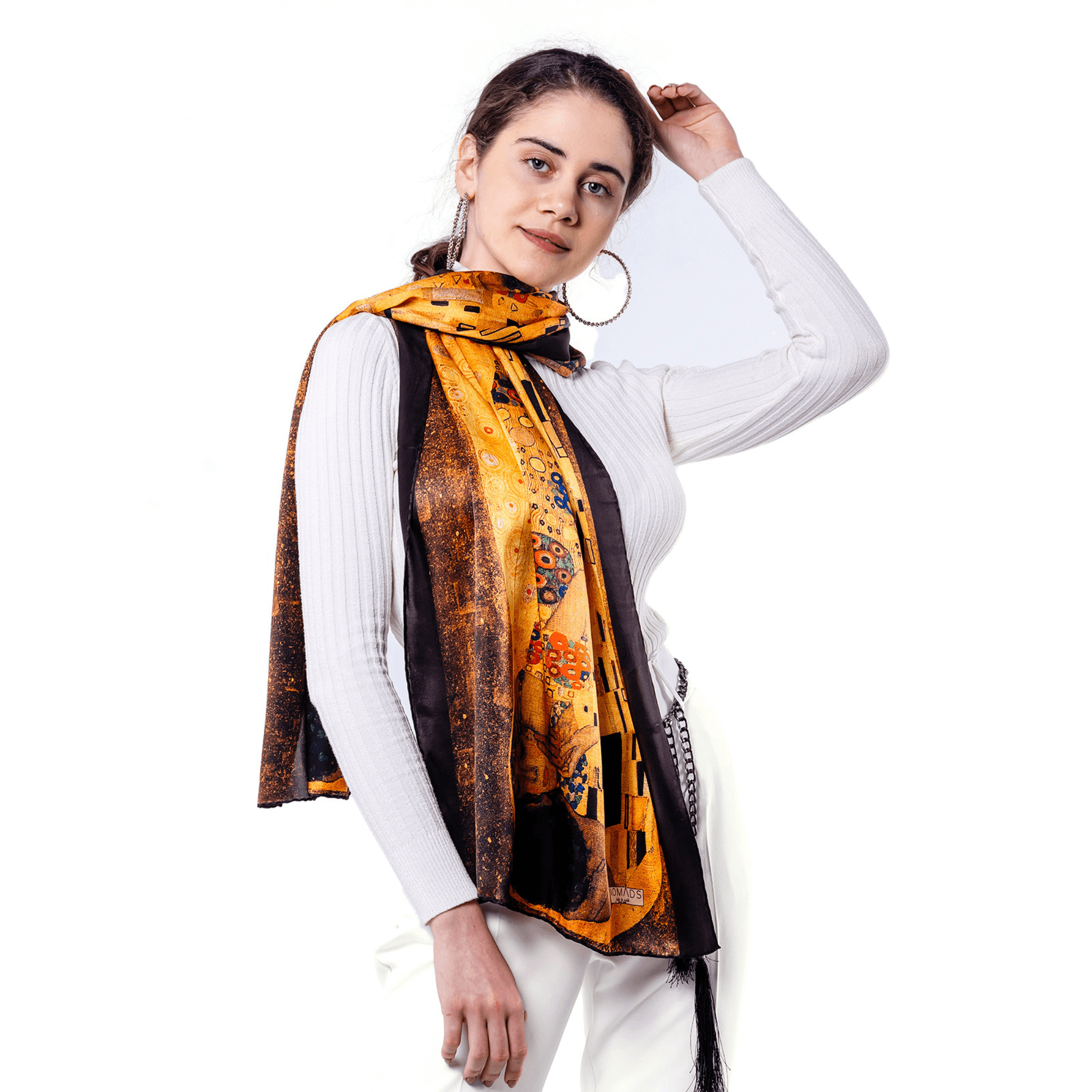 Pure Silk Scarf | 55x180cm | Gustav Klimt The Kiss