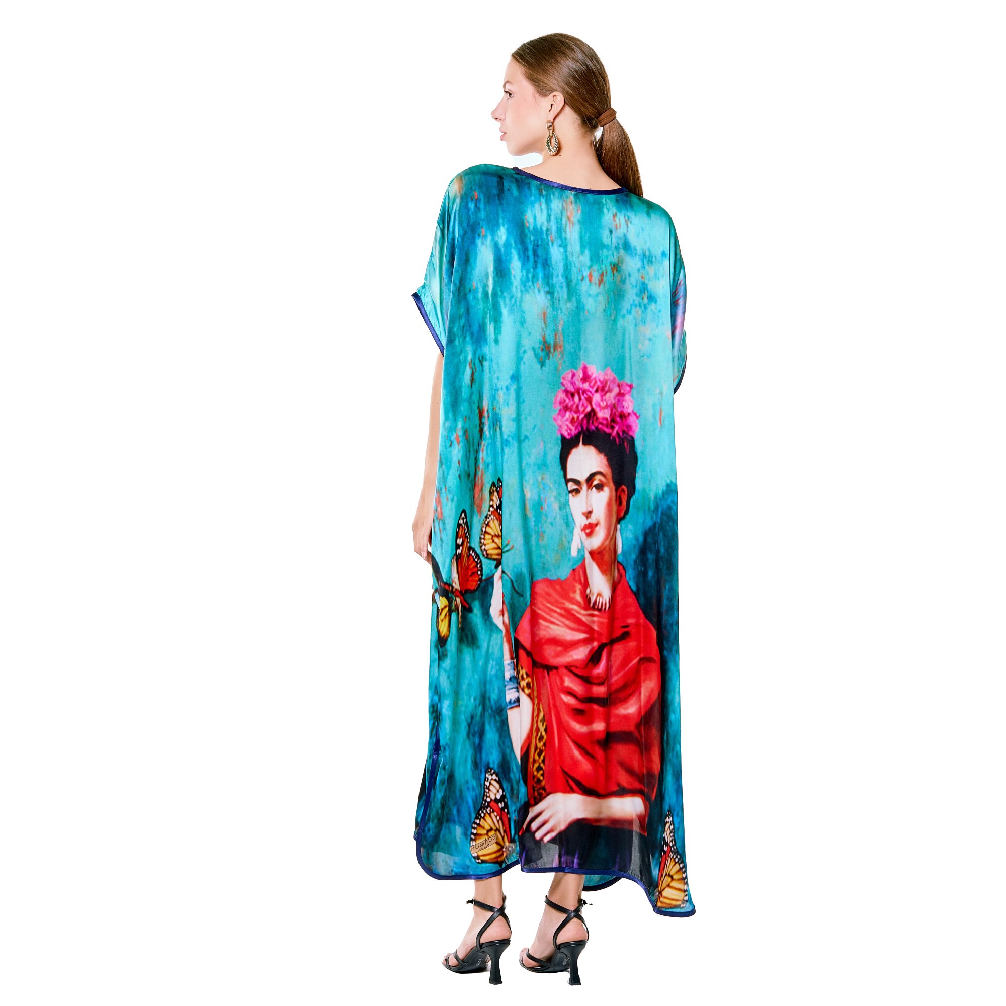ألبسة حرير ١٠٠٪؜ طويل | Frida Kahlo Butterfly