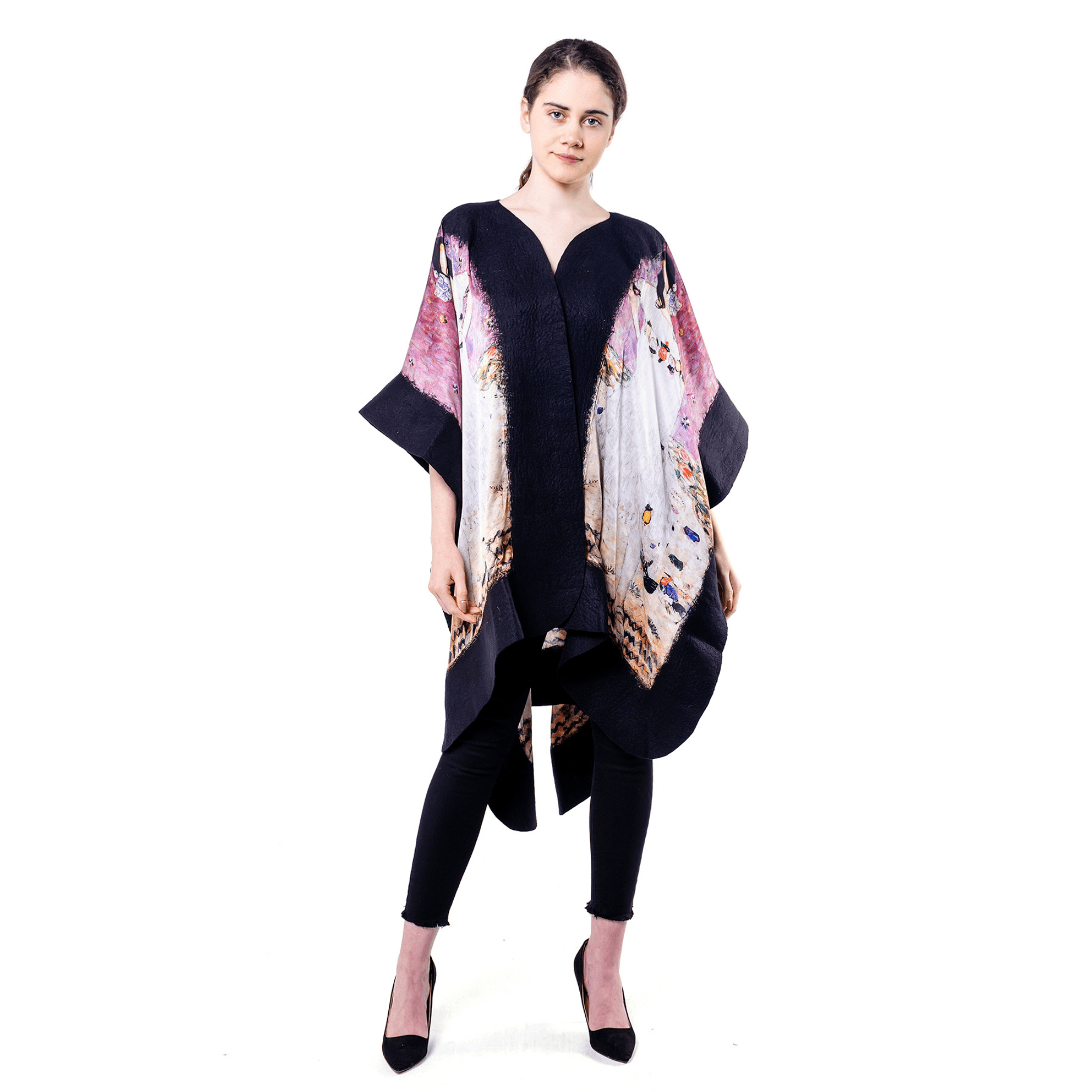 Silk Felt Poncho | Gustav Klimt Mada Primavesi