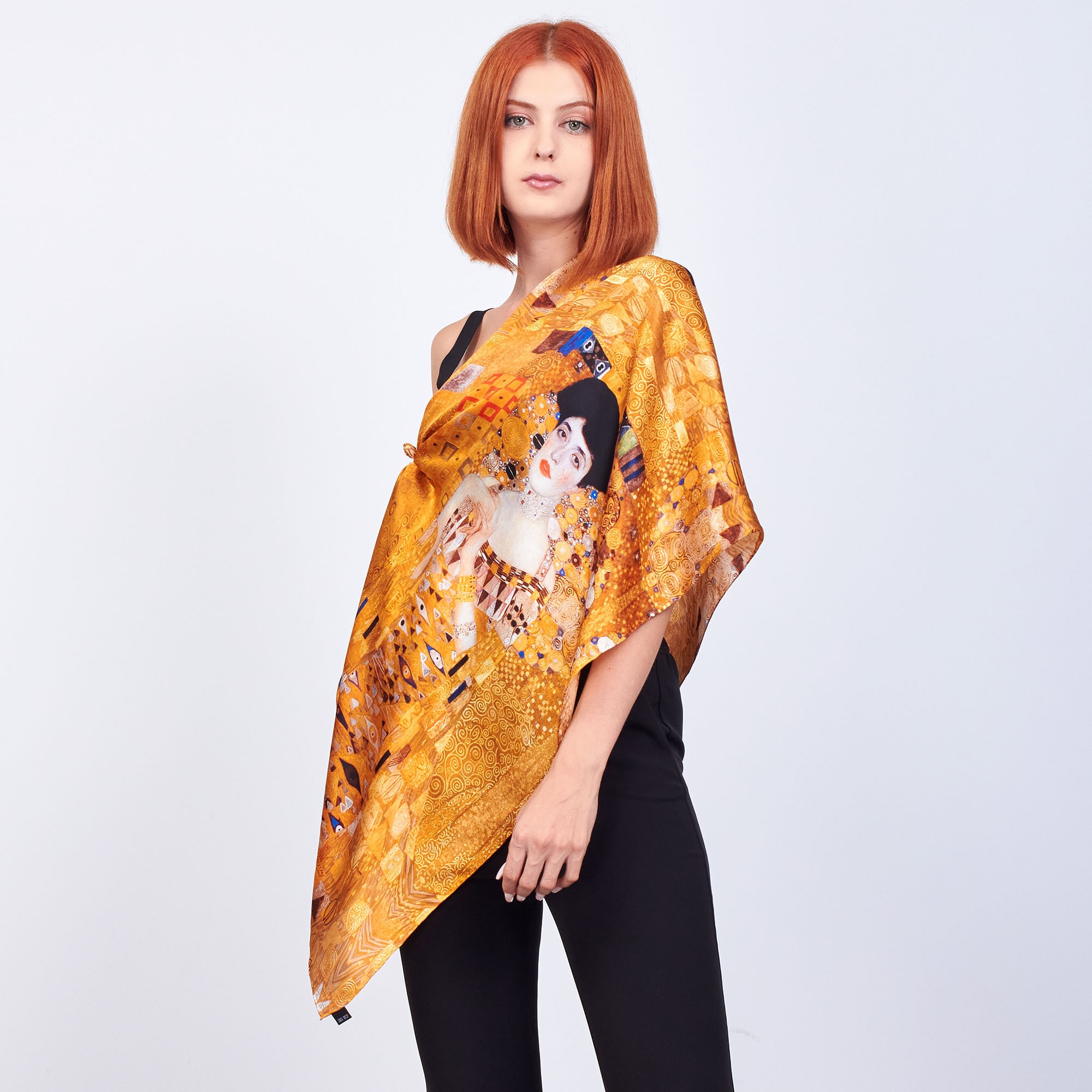 %100 İpek Fular | 55x180 cm | Gustav Klimt Adele Bloch | Nomads Felt