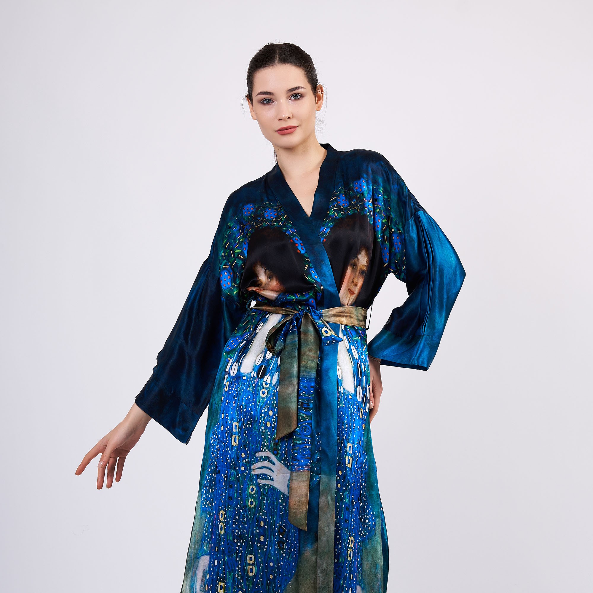 Uzun İpek Kimono Kaftan | Gustav Klimt Emilie Floge | Nomads Felt