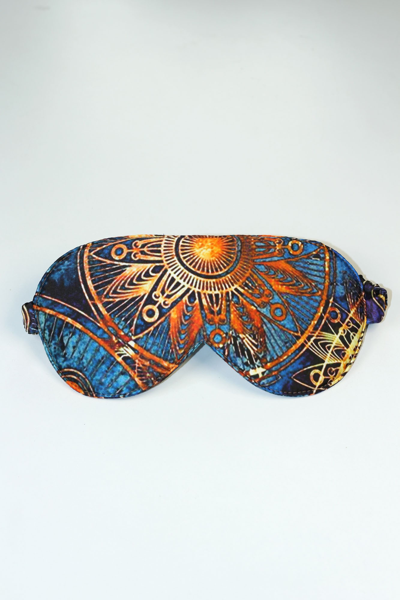 100% Silk Sleeping Mask Eye Patch | Mandala Pattern Blue | Nomads Felt