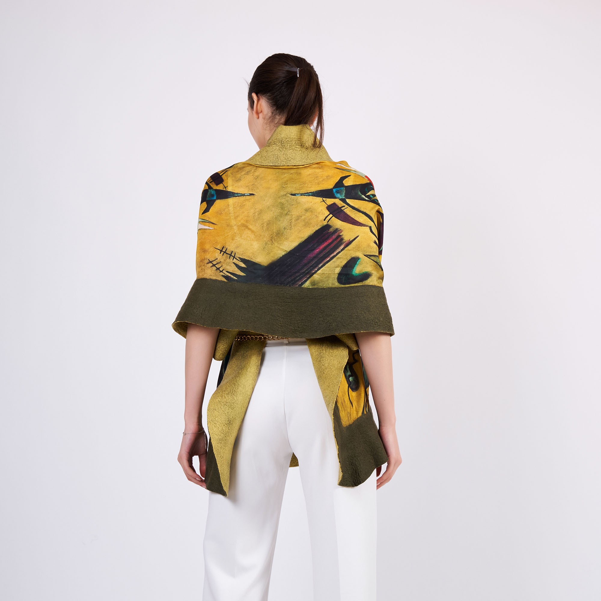 Silk Felted Shawl | Kandinsky Point and Line