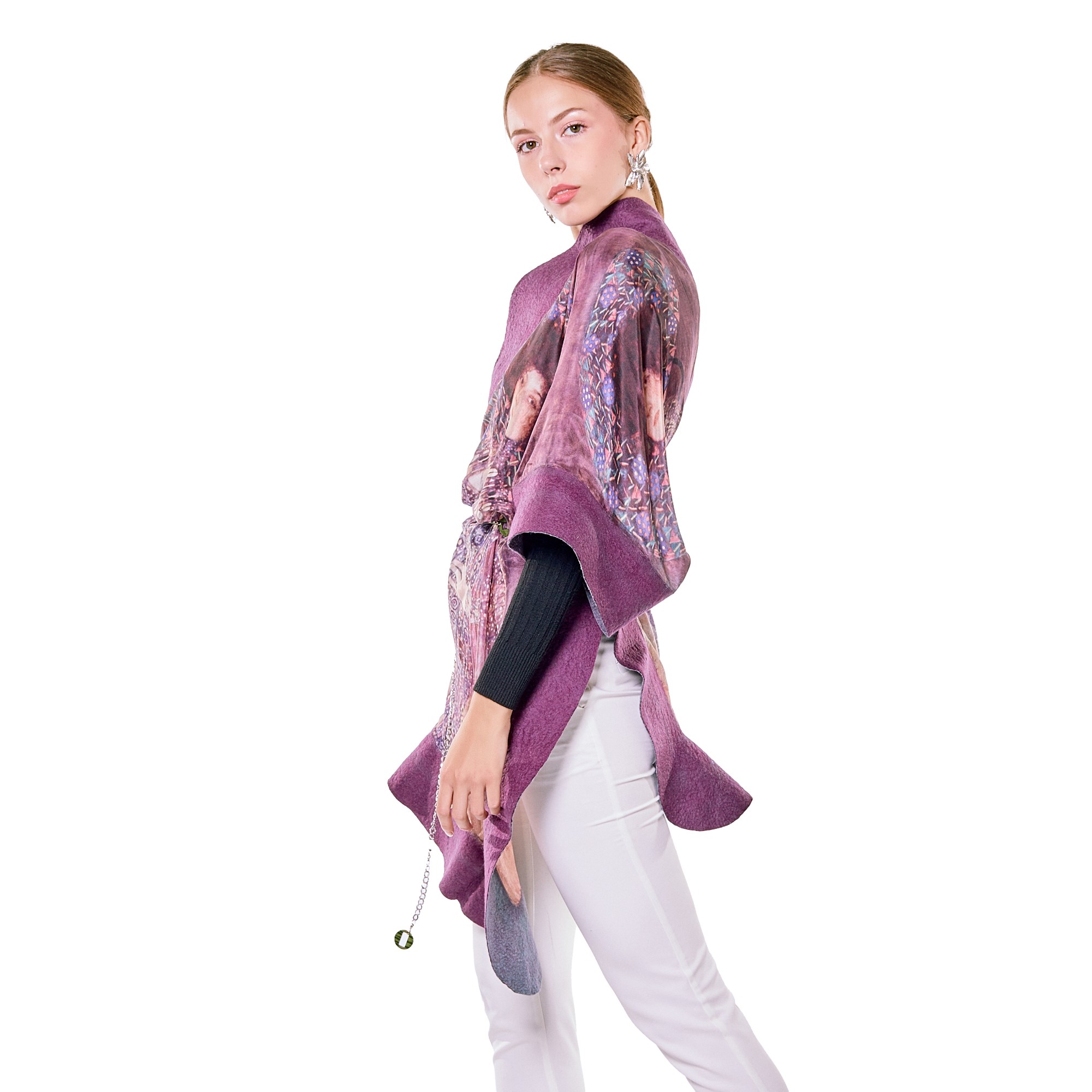 %100 Silk-Felt Shawl | Purple | Gustav Klimt Emilie Floge