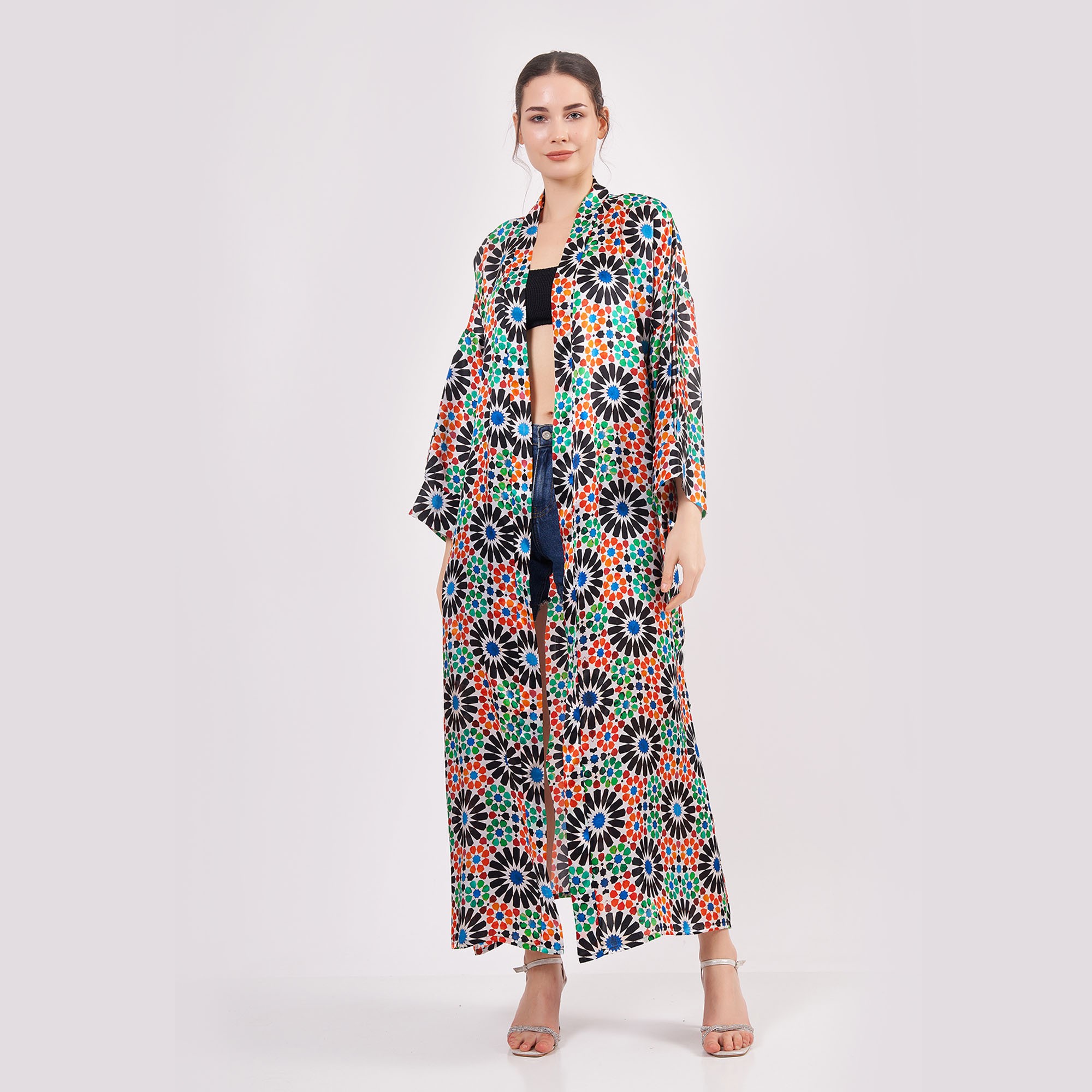 %100 Silk Kimono Kaftan | Elhamra Pattern 12