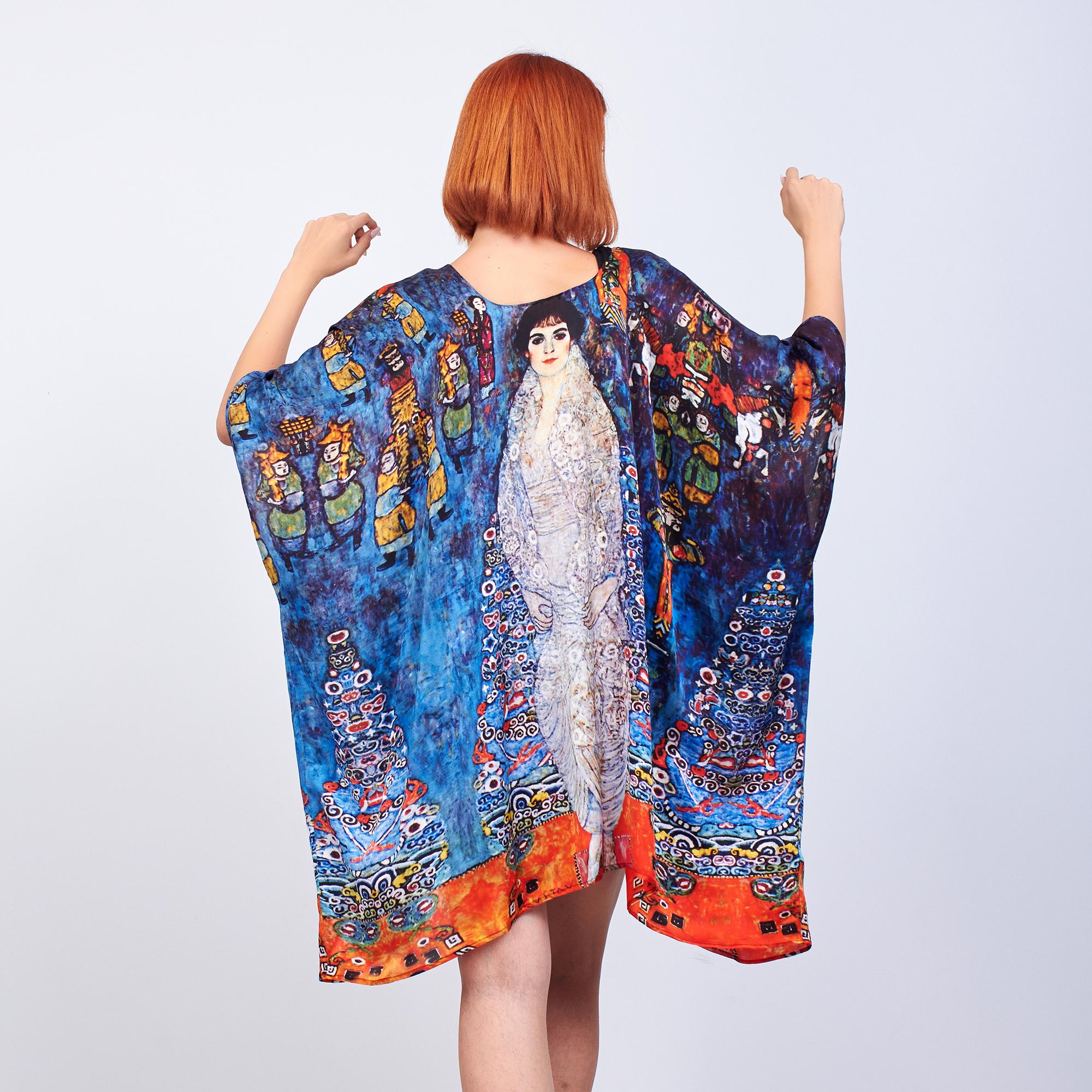 Silk Short Kimono Pareo | Gustav Klimt Baroness Elisabeth | Nomads Felt