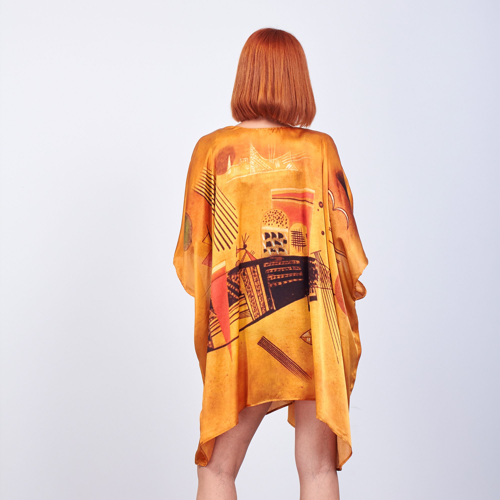%100 Silk Short Kimono Pareo | Gold | Nomads Felt