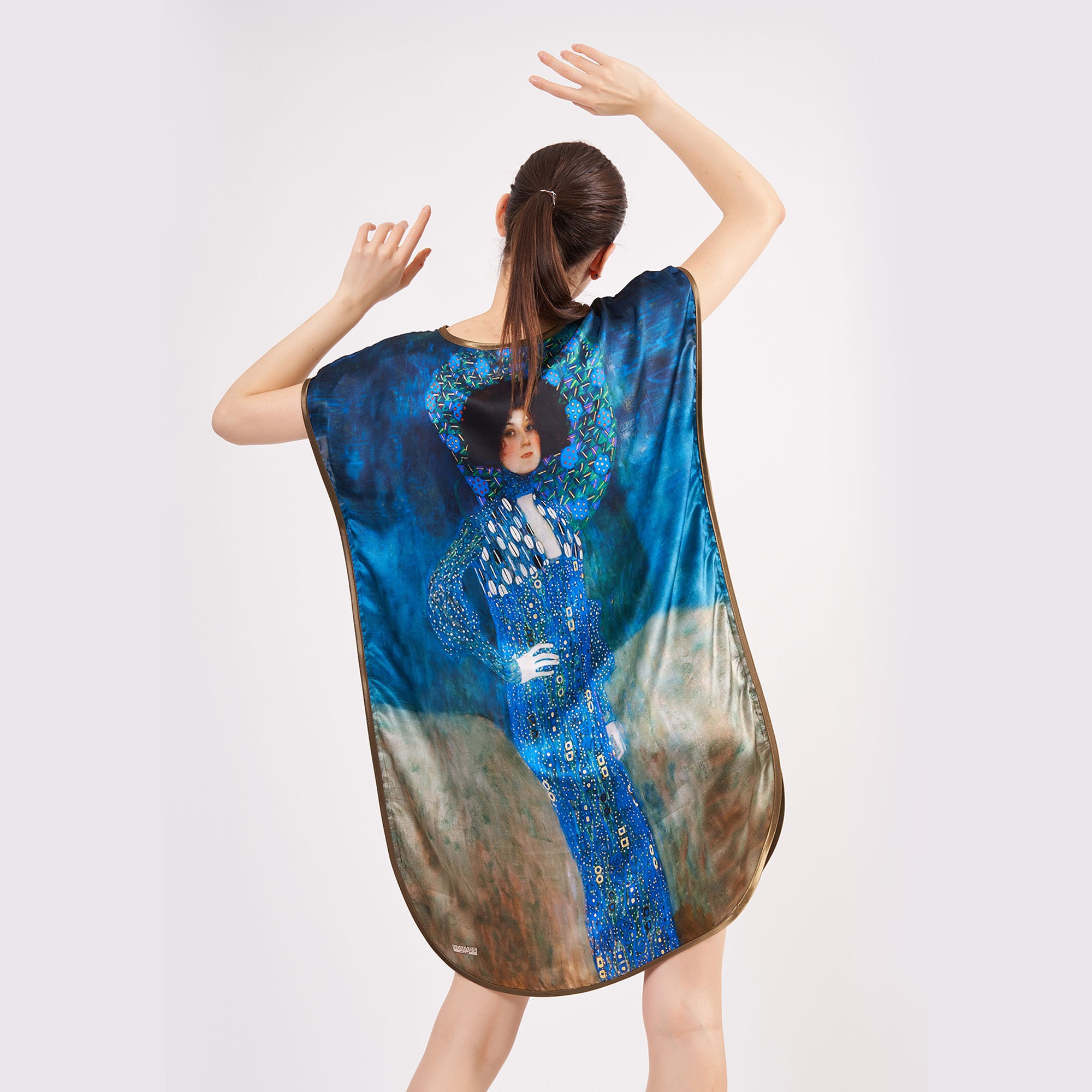 فستان حرير قصير ١٠٠٪ | Gustav Klimt Emilie Floge