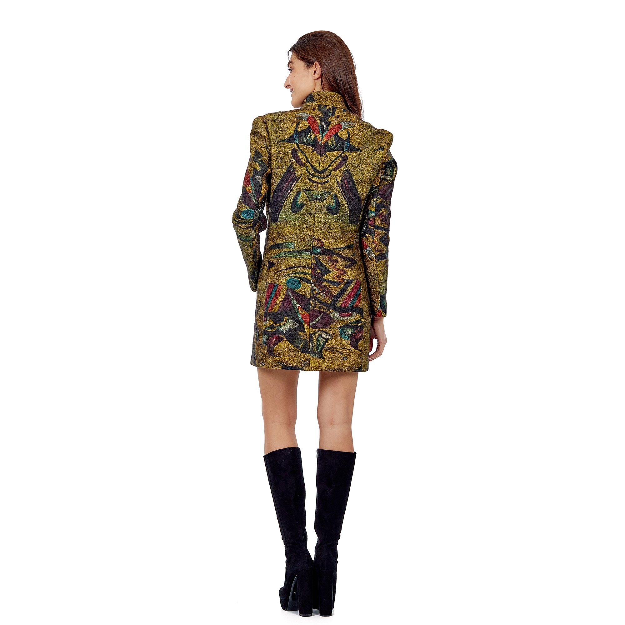 Natural Wool Haute Couture Coat | Green