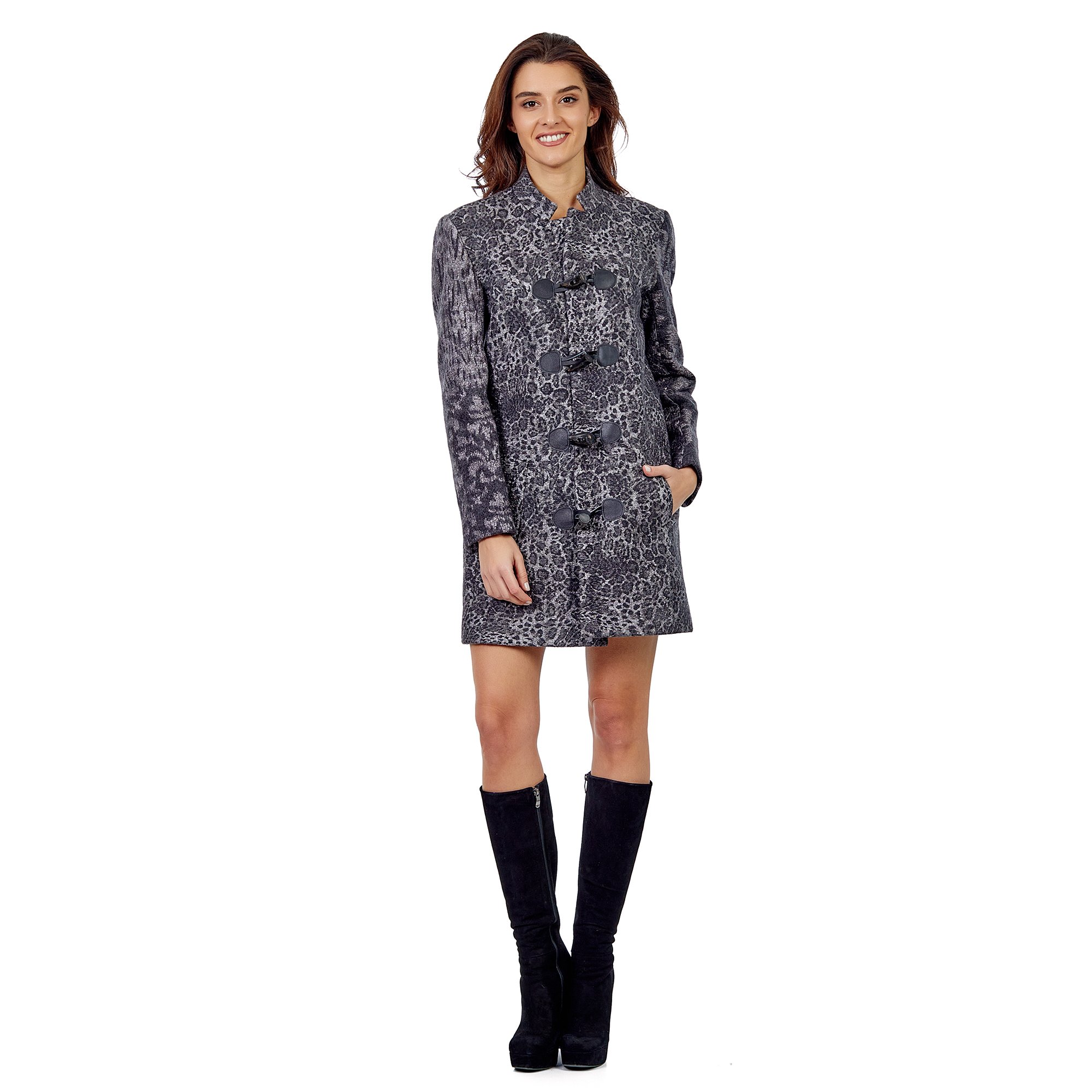 Natural Wool Haute Couture Coat | Leopard Pattern
