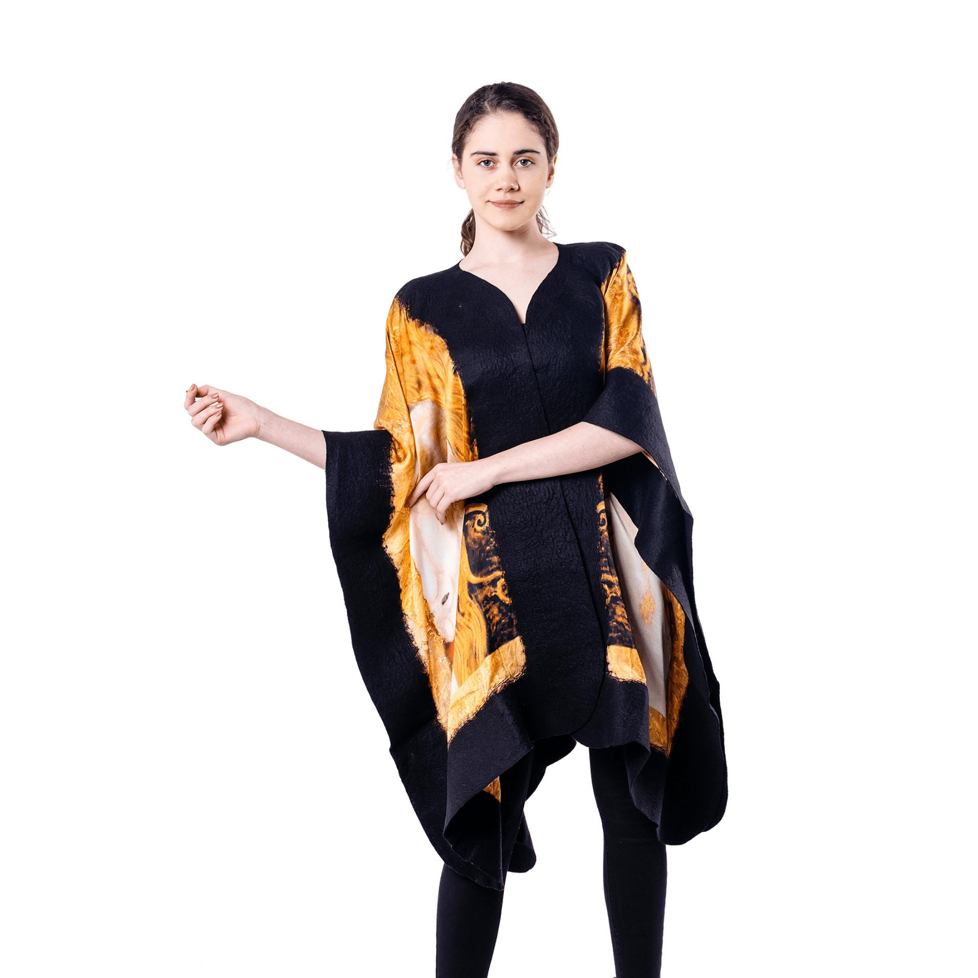 Silk Felt Poncho | Gustav Klimt Freya's Tears