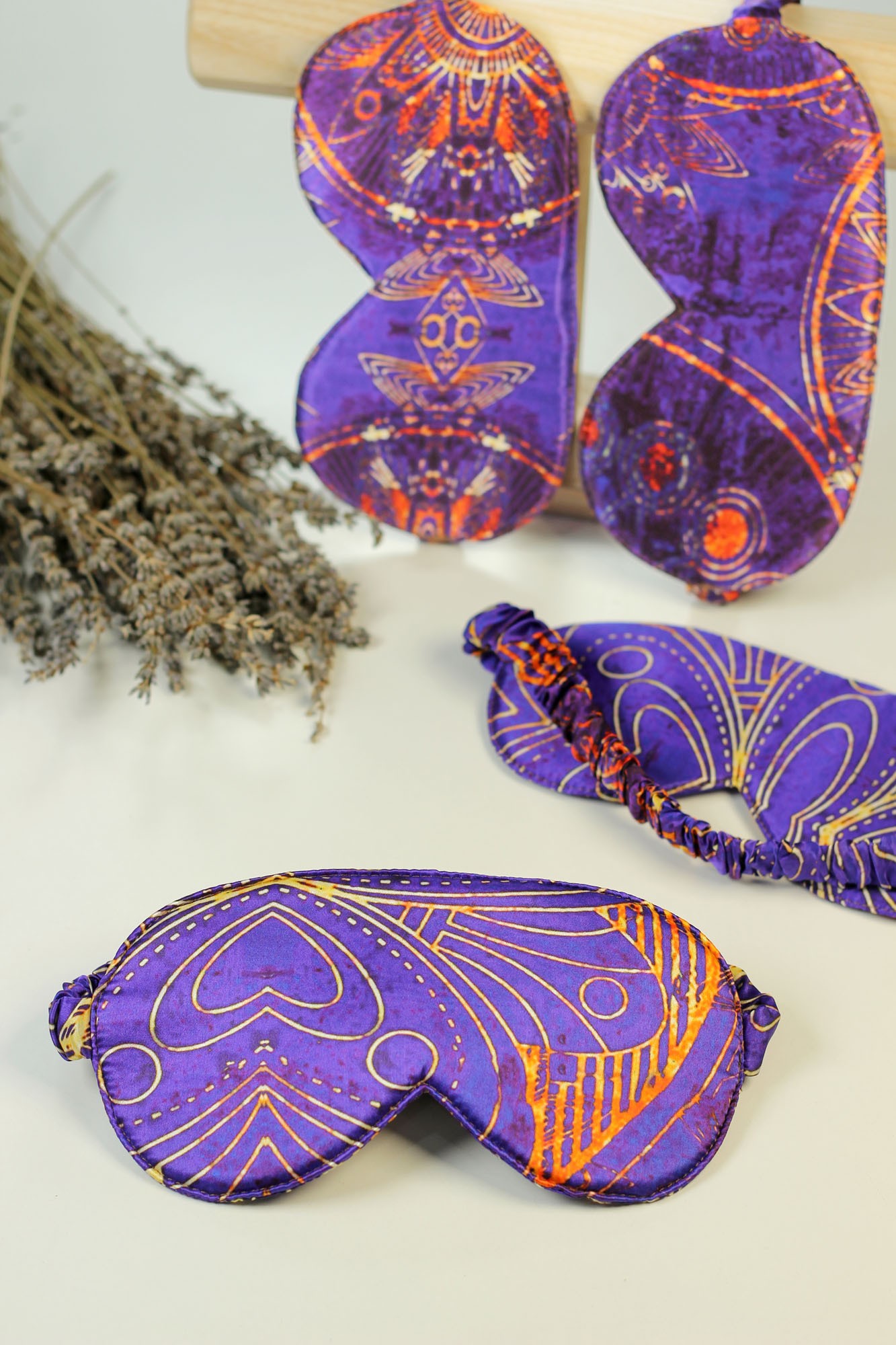 100% Silk Sleeping Mask Eye Patch | Mandala Pattern Purple | Nomads Felt