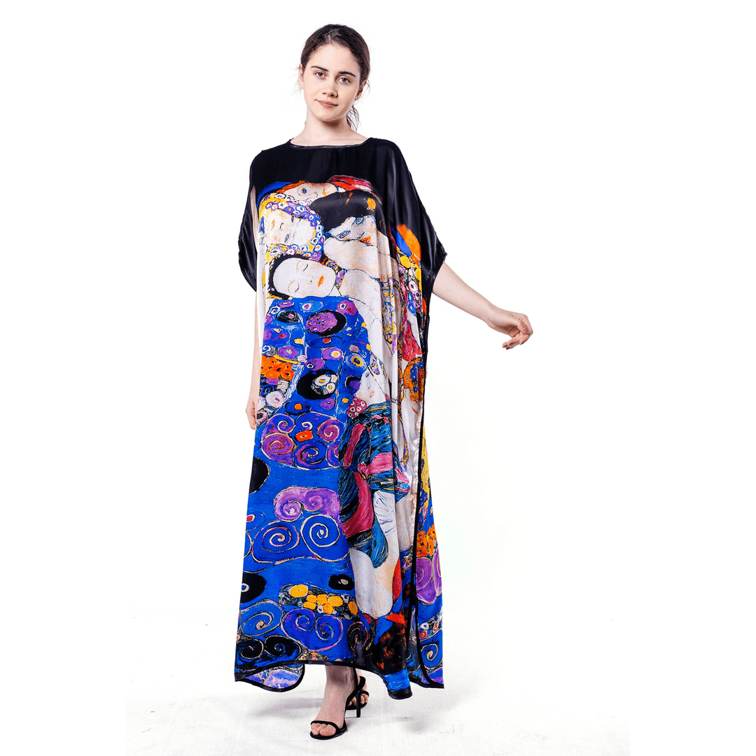 %100 Silk Maxi Dress | Gustav Klimt The Virgins