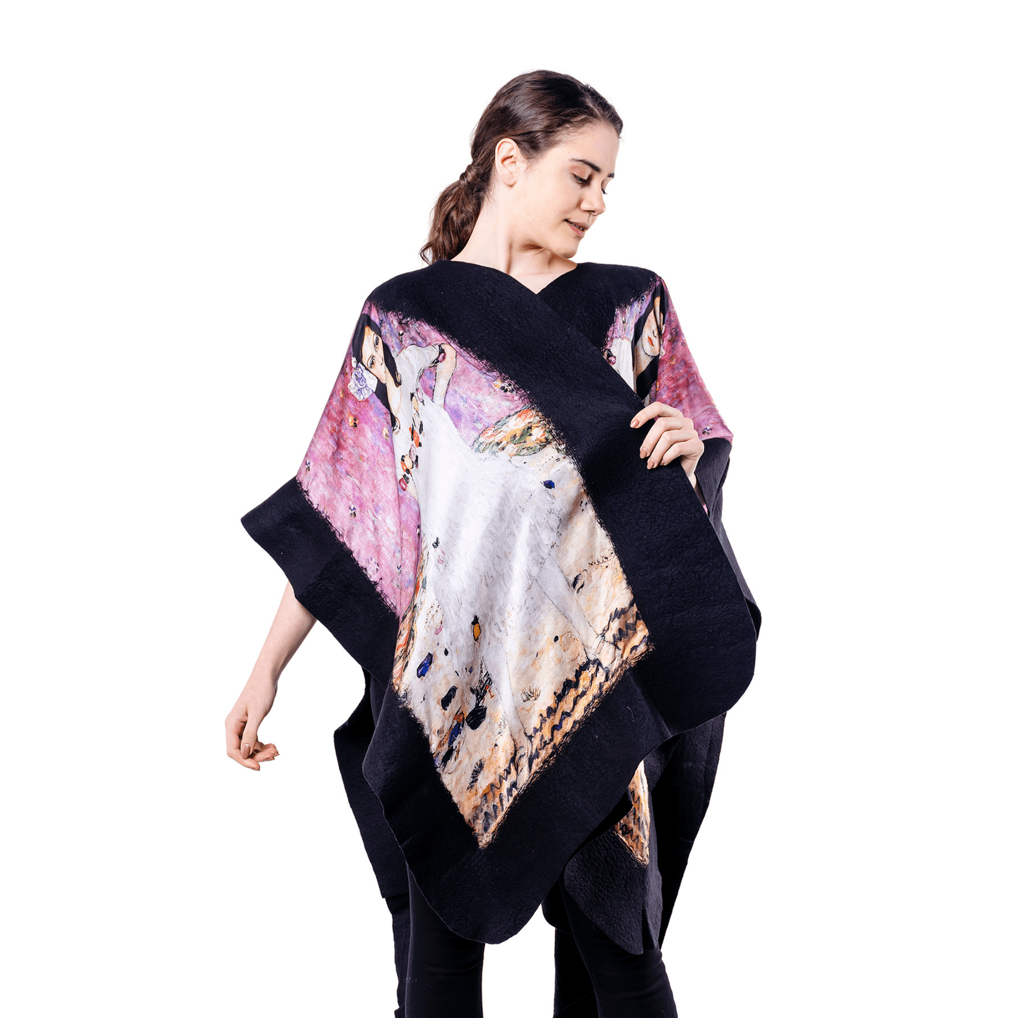 Silk Felt Poncho | Gustav Klimt Mada Primavesi