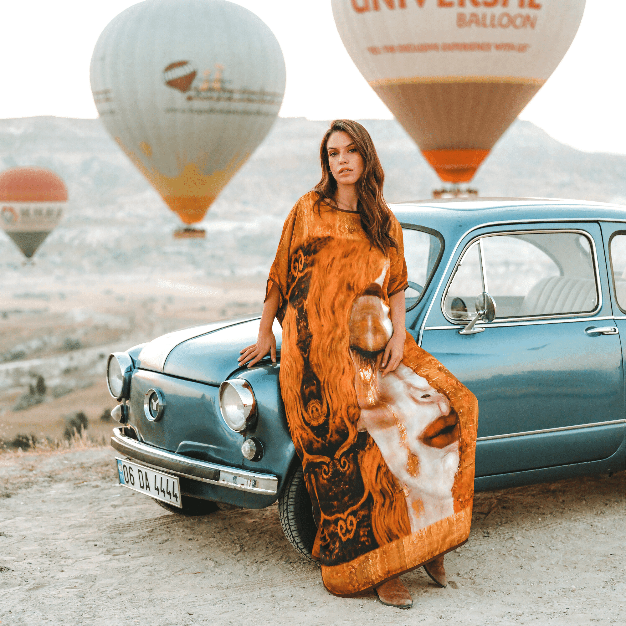 Uzun İpek Elbise | Gustav Klimt Freya's Tears | Nomads Felt