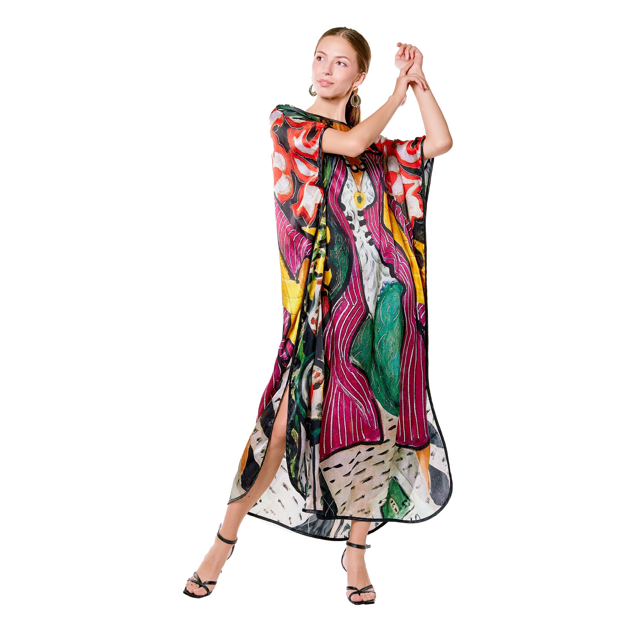 Silk Long Dress | Henri Matisse Purple and Dress | Nomads Felt