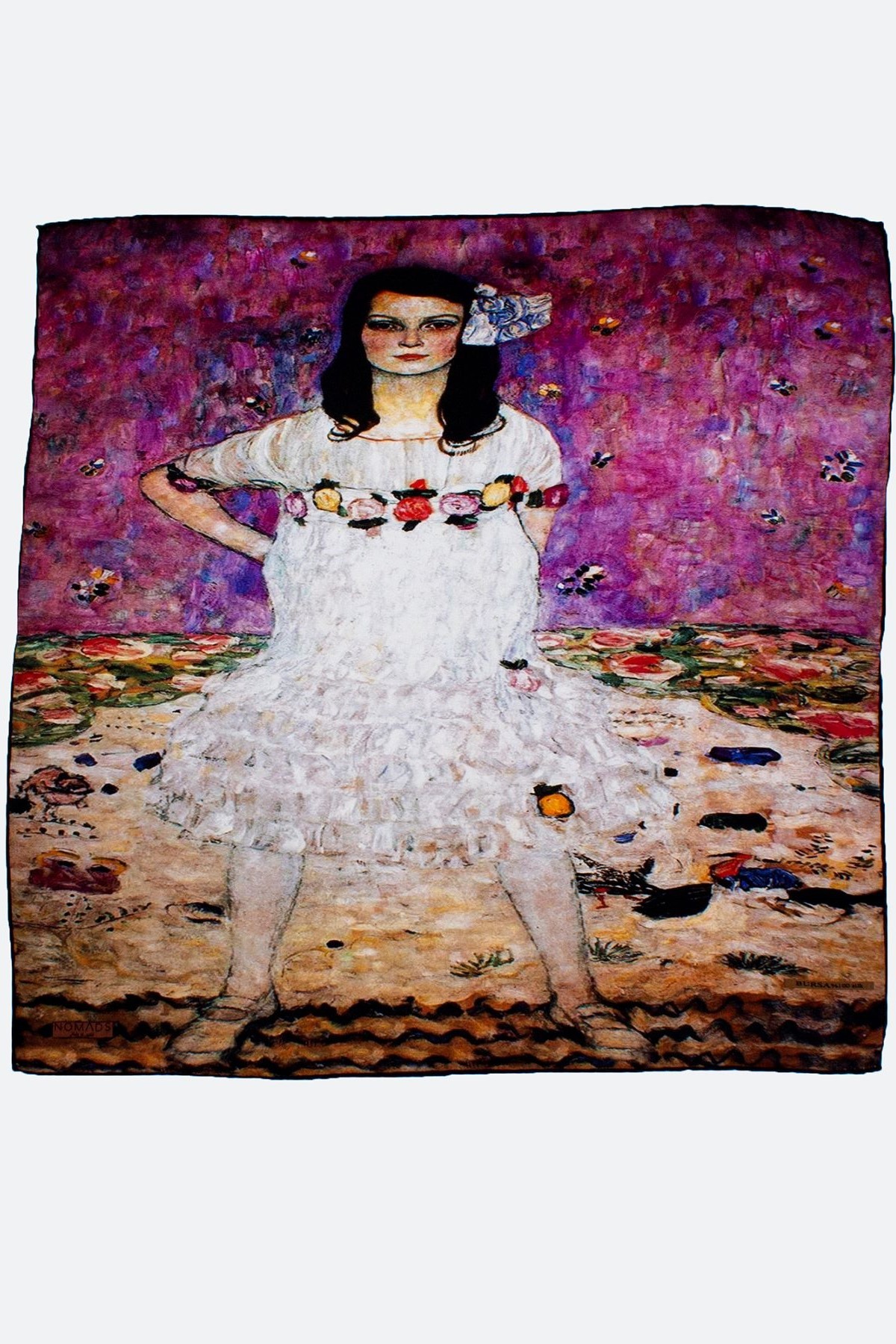 Pure Silk Bandana Scarf |55x55 cm | Gustav Klimt Mada Primavesi