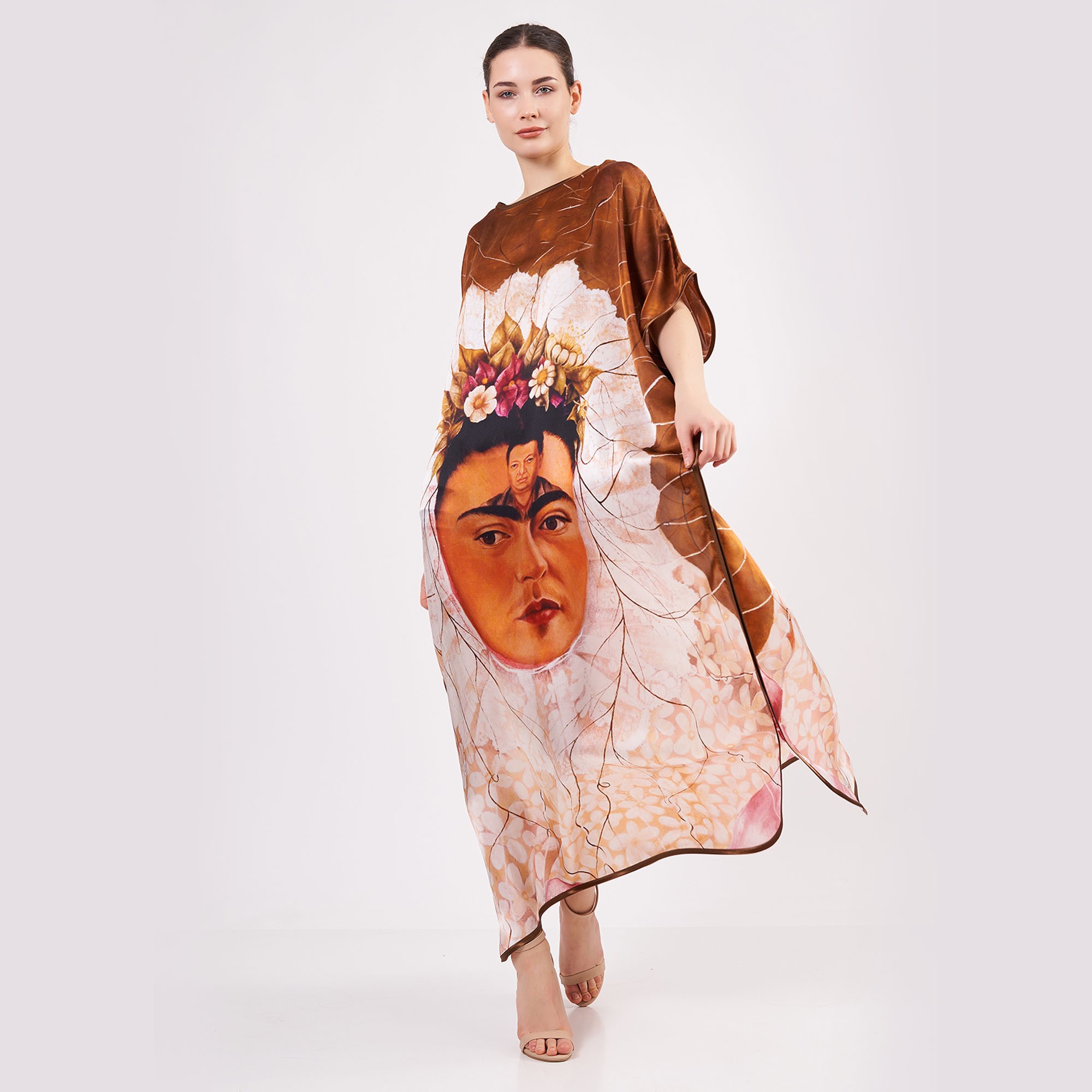 Pure Silk Long Dress | Frida Kahlo 5 | Nomads Felt
