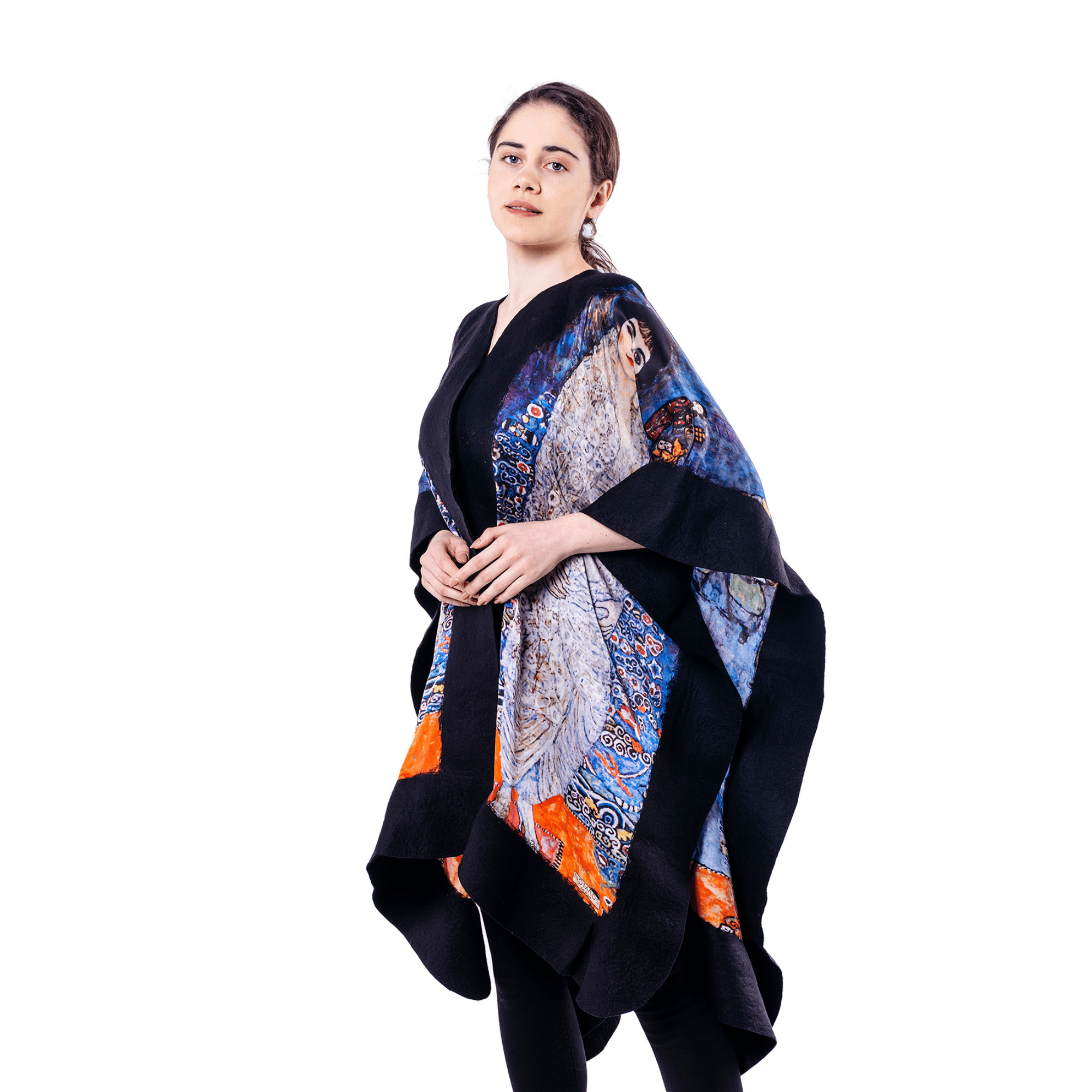 Silk Felt Poncho | Gustav Klimt Barones Elizabeth