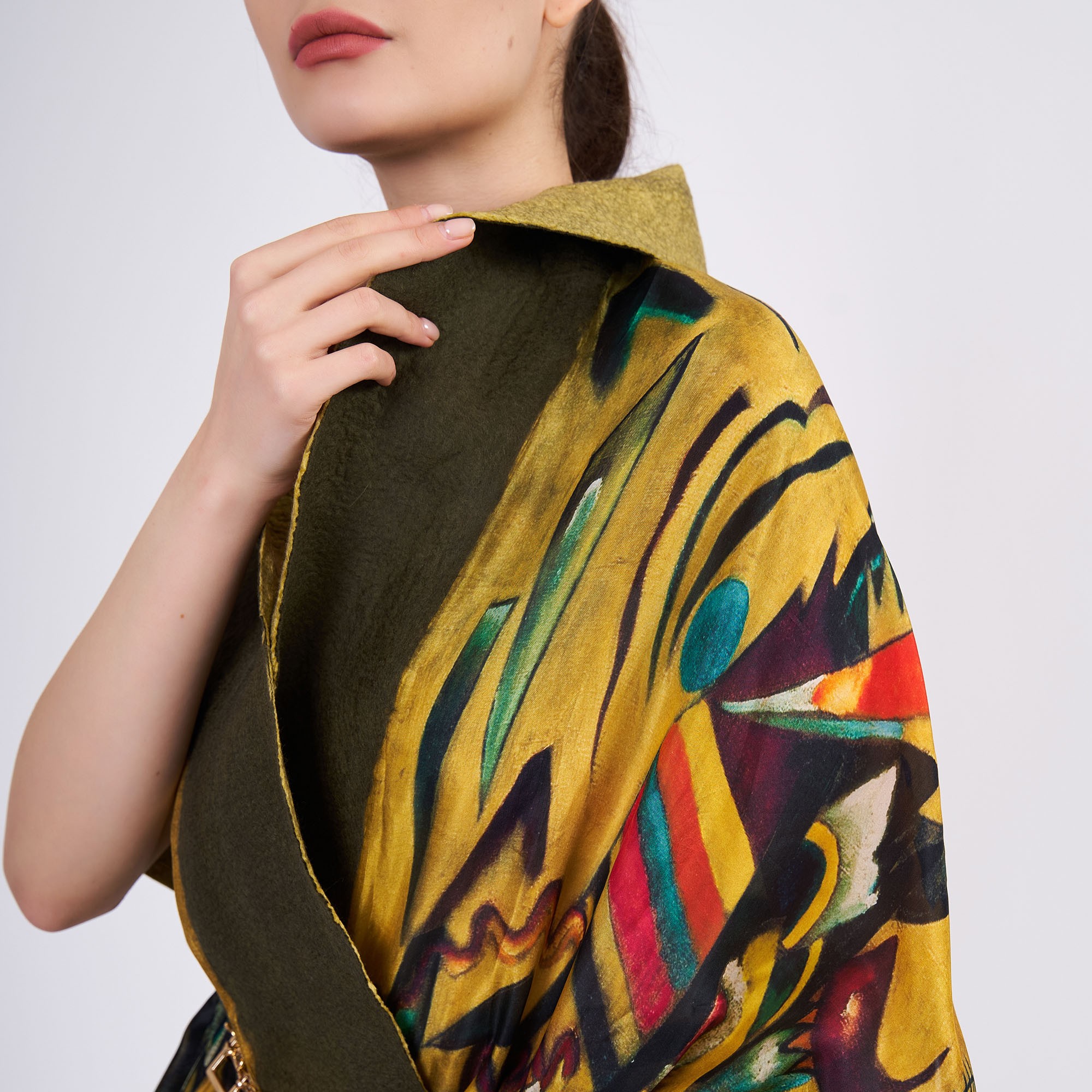 Silk Felted Shawl | Kandinsky Point and Line