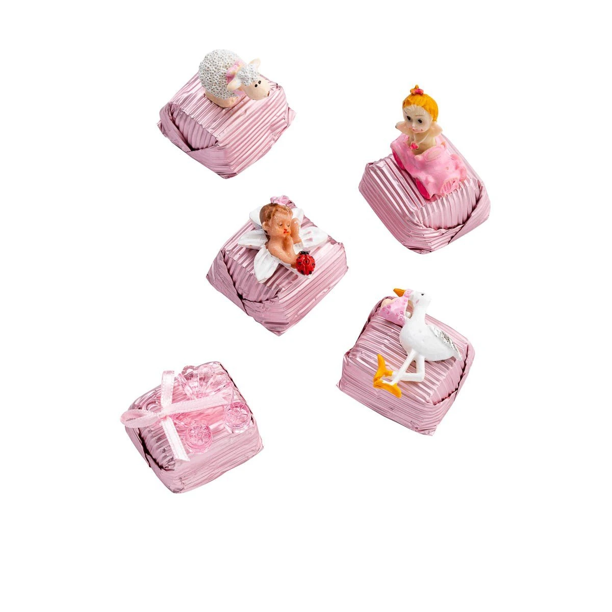 Madlen Dekorlu Pembe Kız Bebek Çikolatası