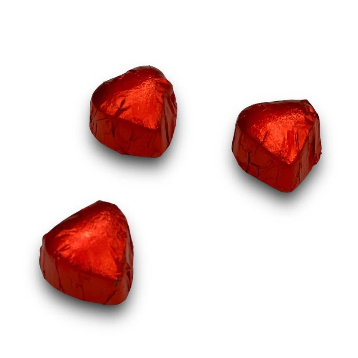 Madlen Kırmızı Yaldızlı Fıstıklı Mini Kalp Çikolata 500g