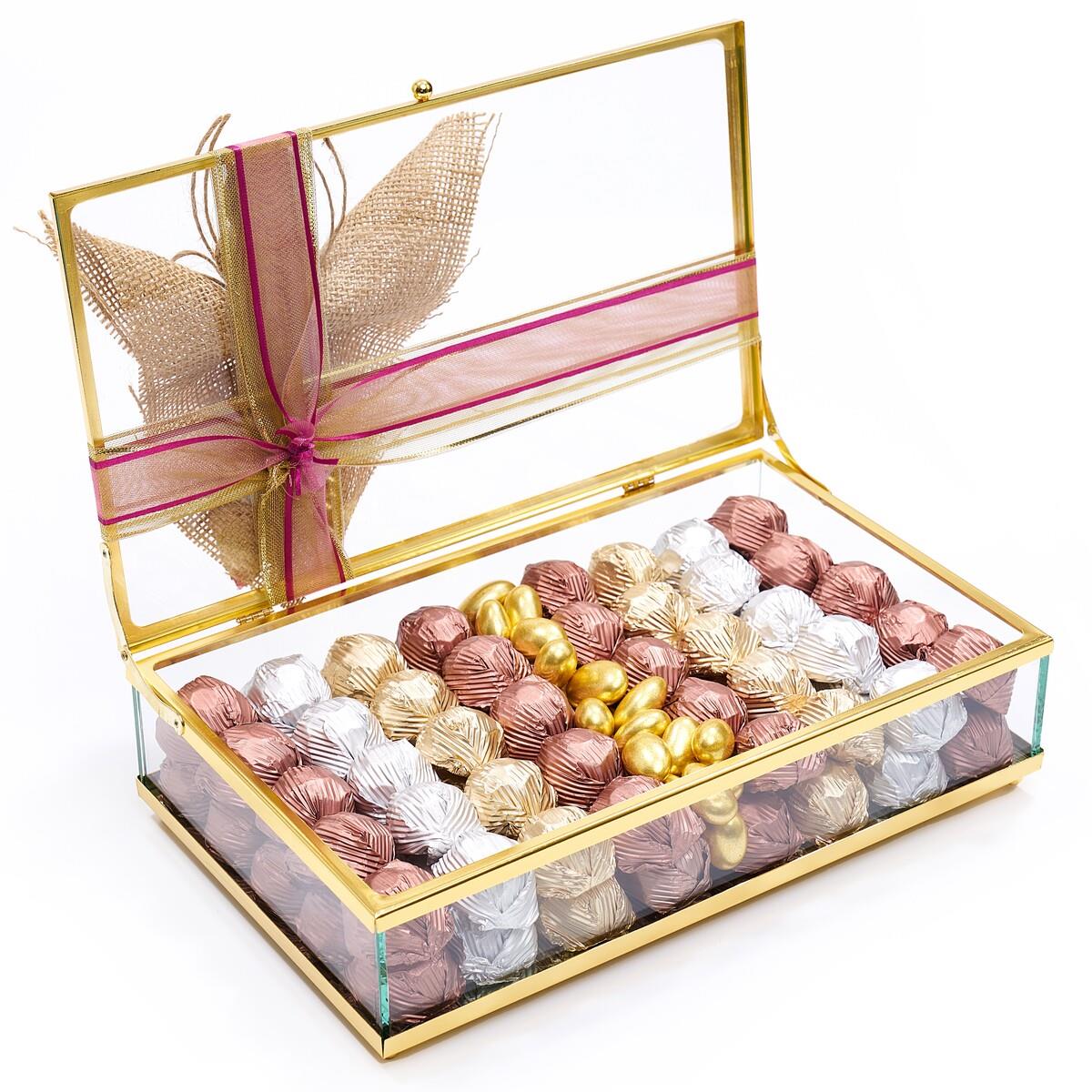 Gold Cam Kutu Kız İsteme Çikolatası