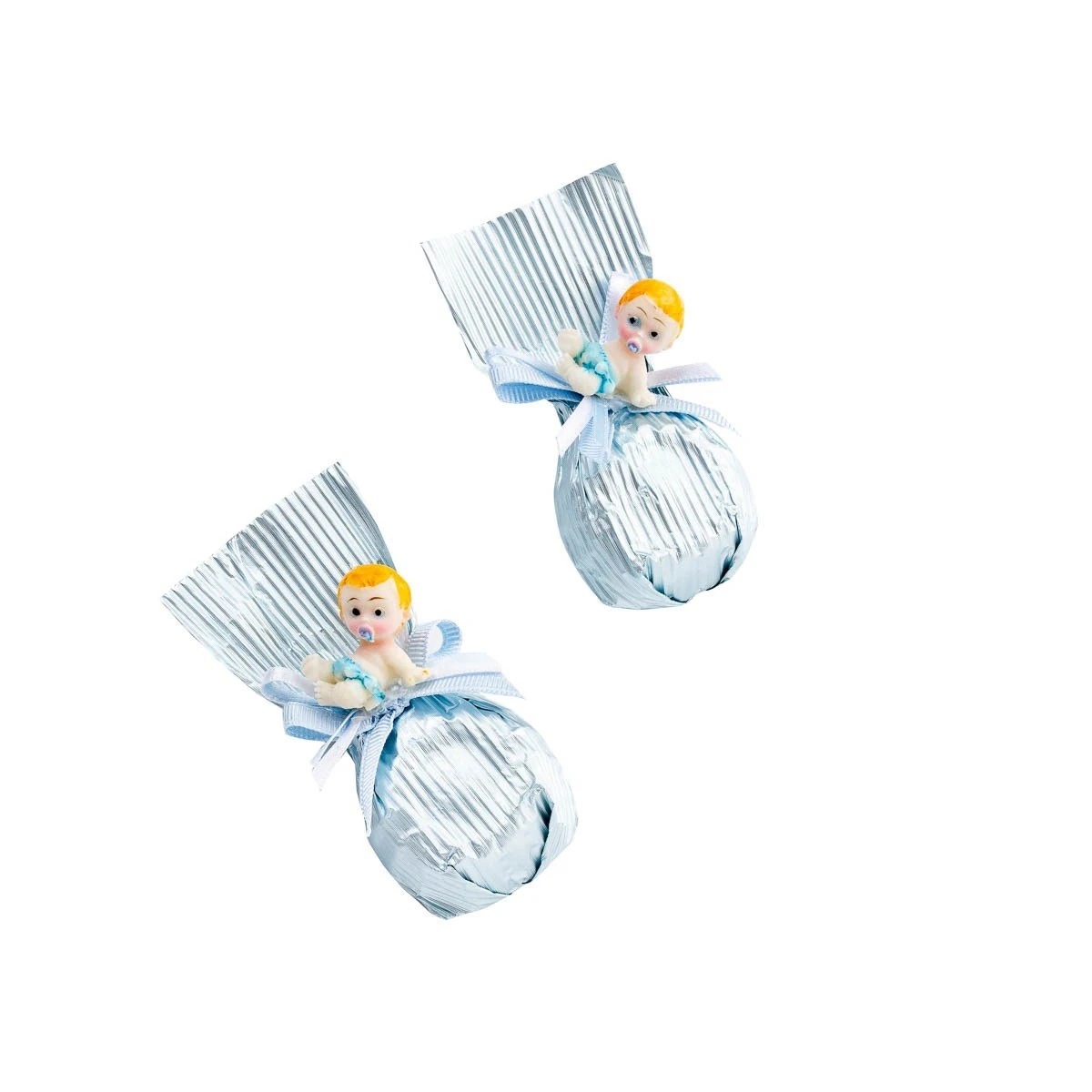 Madlen Dekorlu Mavi Çiçek Baton Erkek Bebek Çikolatası