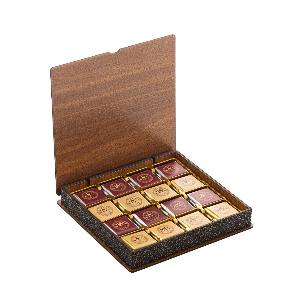 Ahşap Kutu Sargılı Madlen Çikolata Küçük Boy