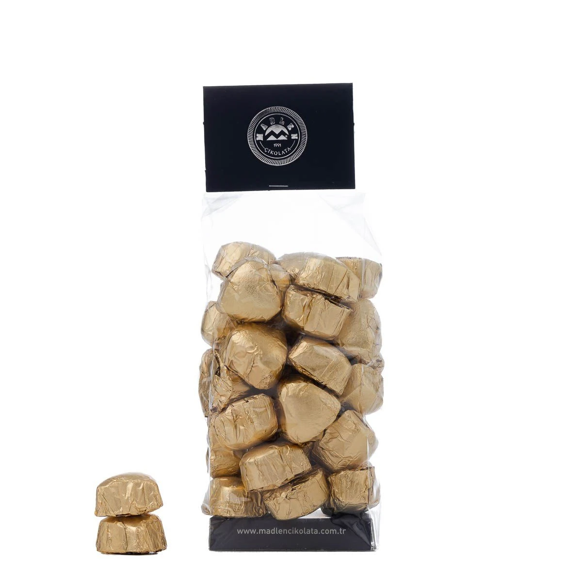 Madlen Altın Yaldızlı Fıstıklı Mini Kalp Çikolata 500g