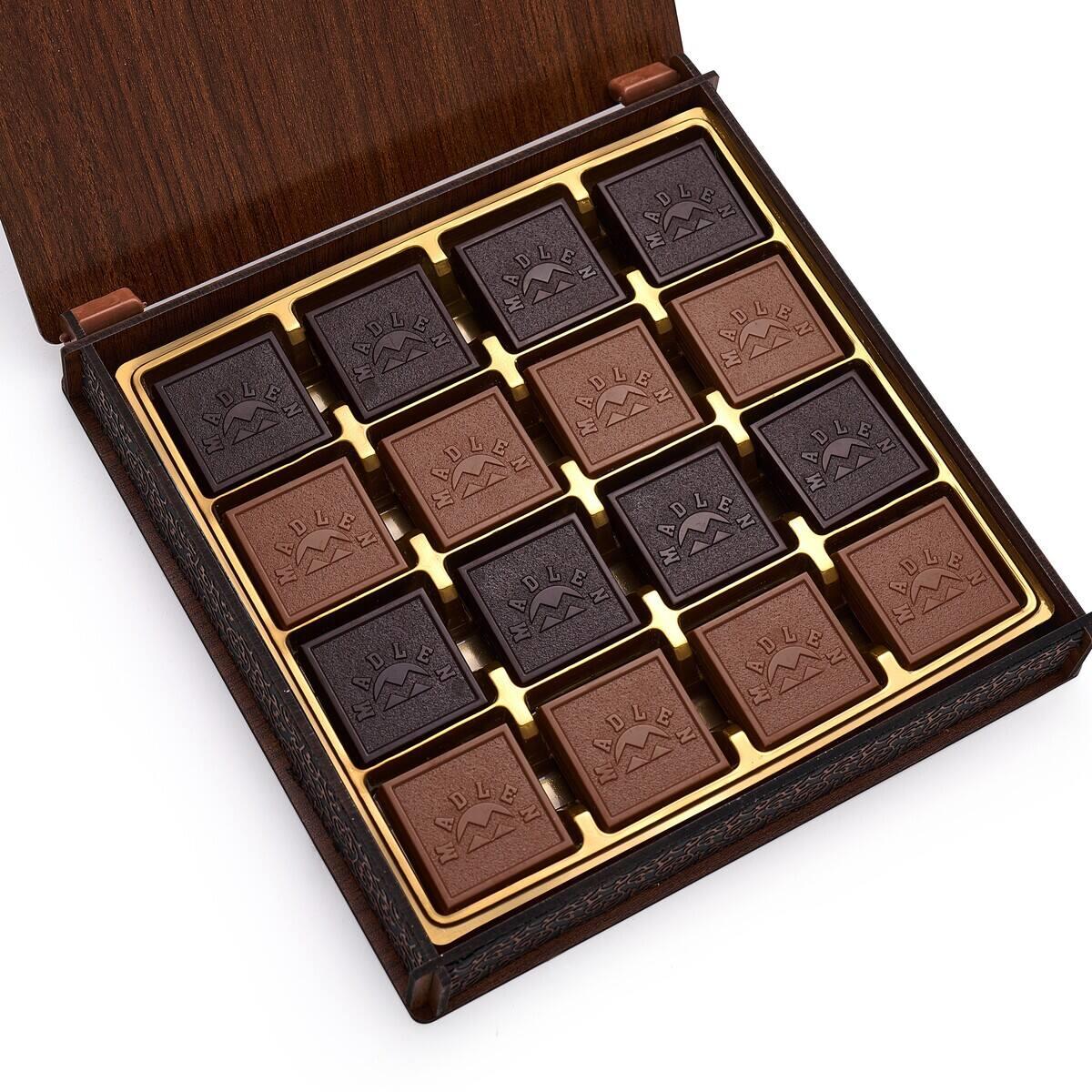 Ahşap Kutu Hediyelik Madlen Çikolata Küçük Boy