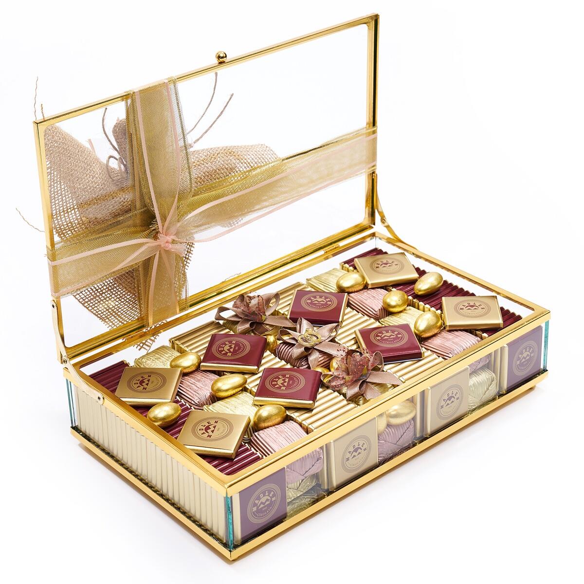 Cam Kutu İsteme Çikolatası Gold