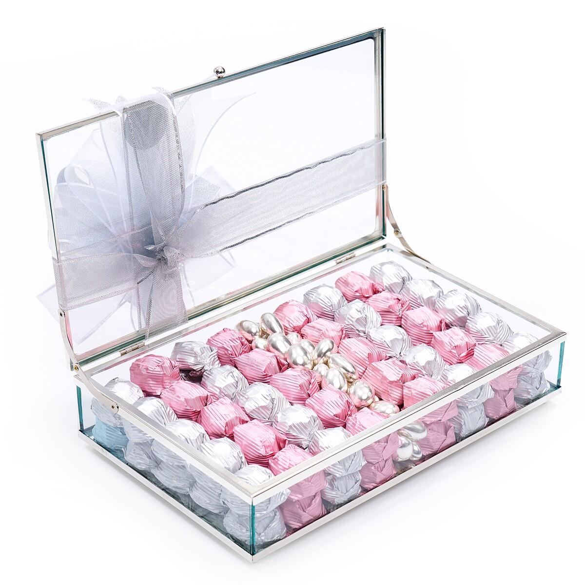 Gümüş Cam Kutuda Kız İsteme Çikolatası