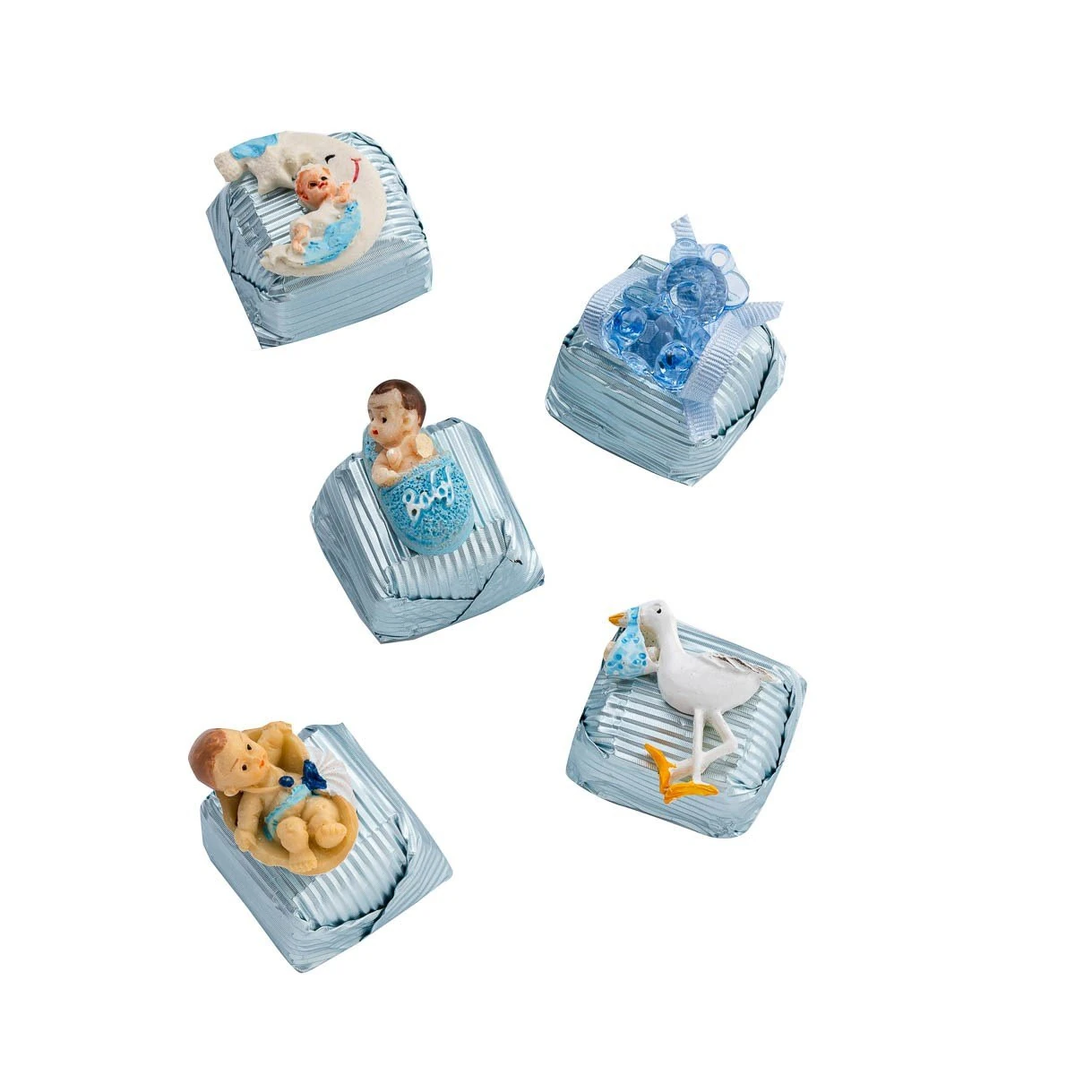 Madlen Dekorlu Mavi Erkek Bebek Çikolatası