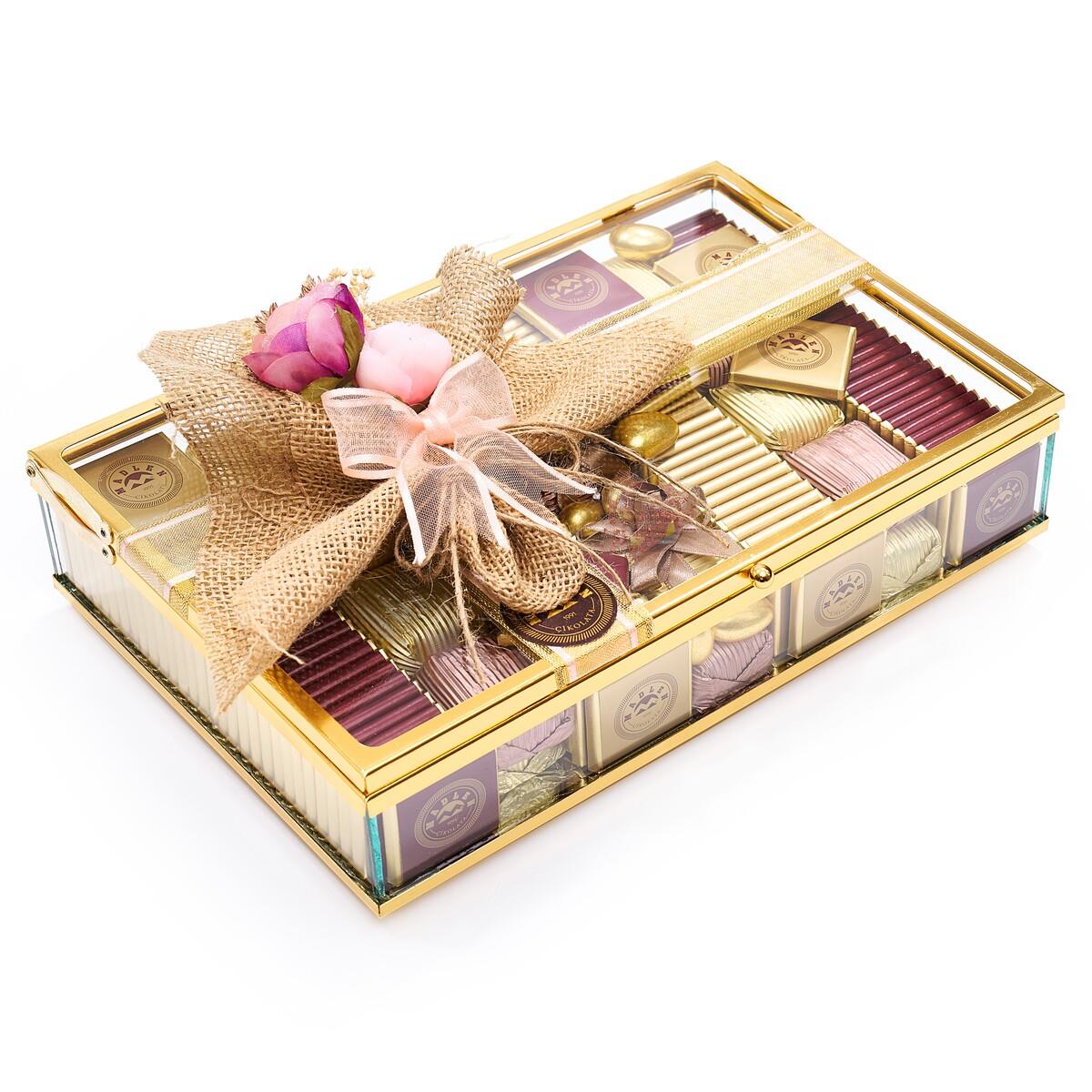 Cam Kutu İsteme Çikolatası Gold