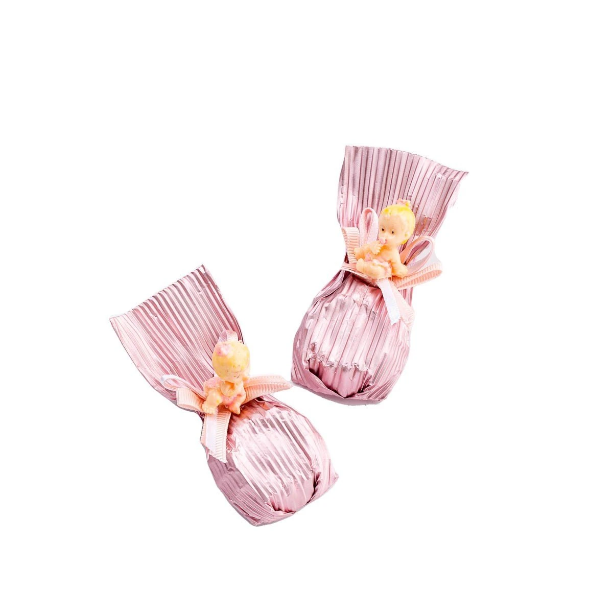 Madlen Dekorlu Pembe Çiçek Baton Kız Bebek Çikolatası