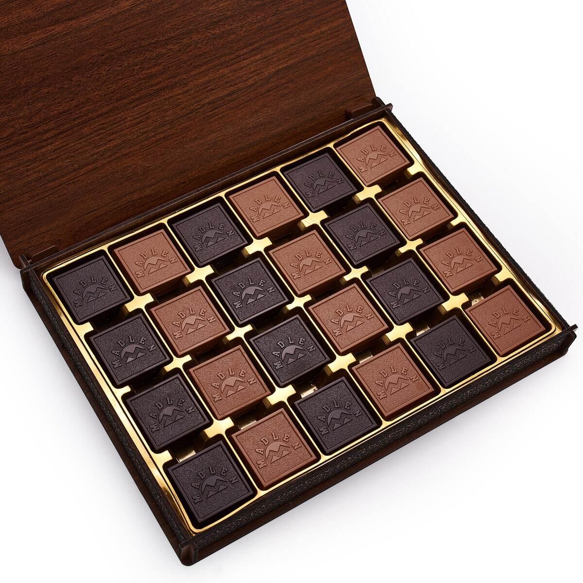 Ahşap Kutu Hediyelik Madlen Çikolata Orta Boy