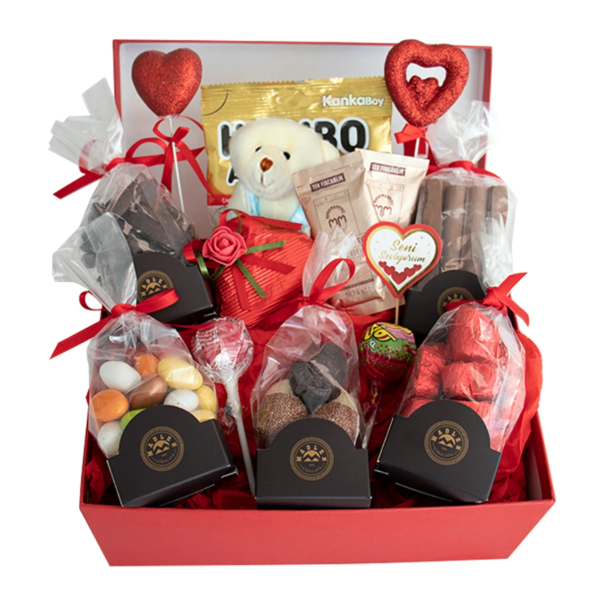 Bir Kutu Aşk Hediye Konsept Kutu Çikolata
